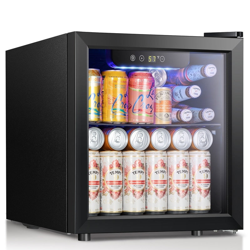 1.3cu.ft Beverage Refrigerator Cooler - 48 Can 12 Bottle Mini Fridge Glass Door, Electronic Touch Control