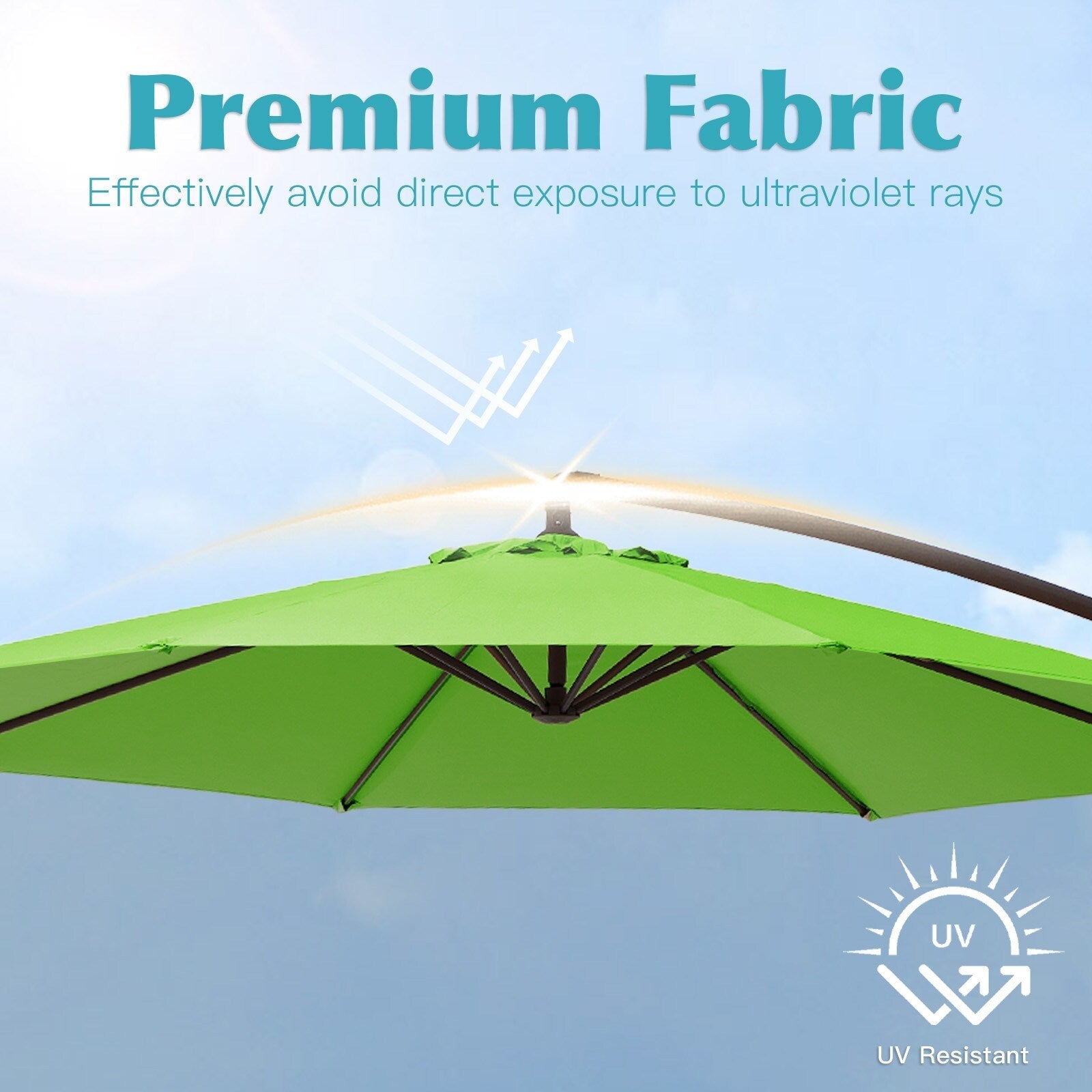 10 ft Steel Crank-lift Cantilever Umbrella With Weighted Base