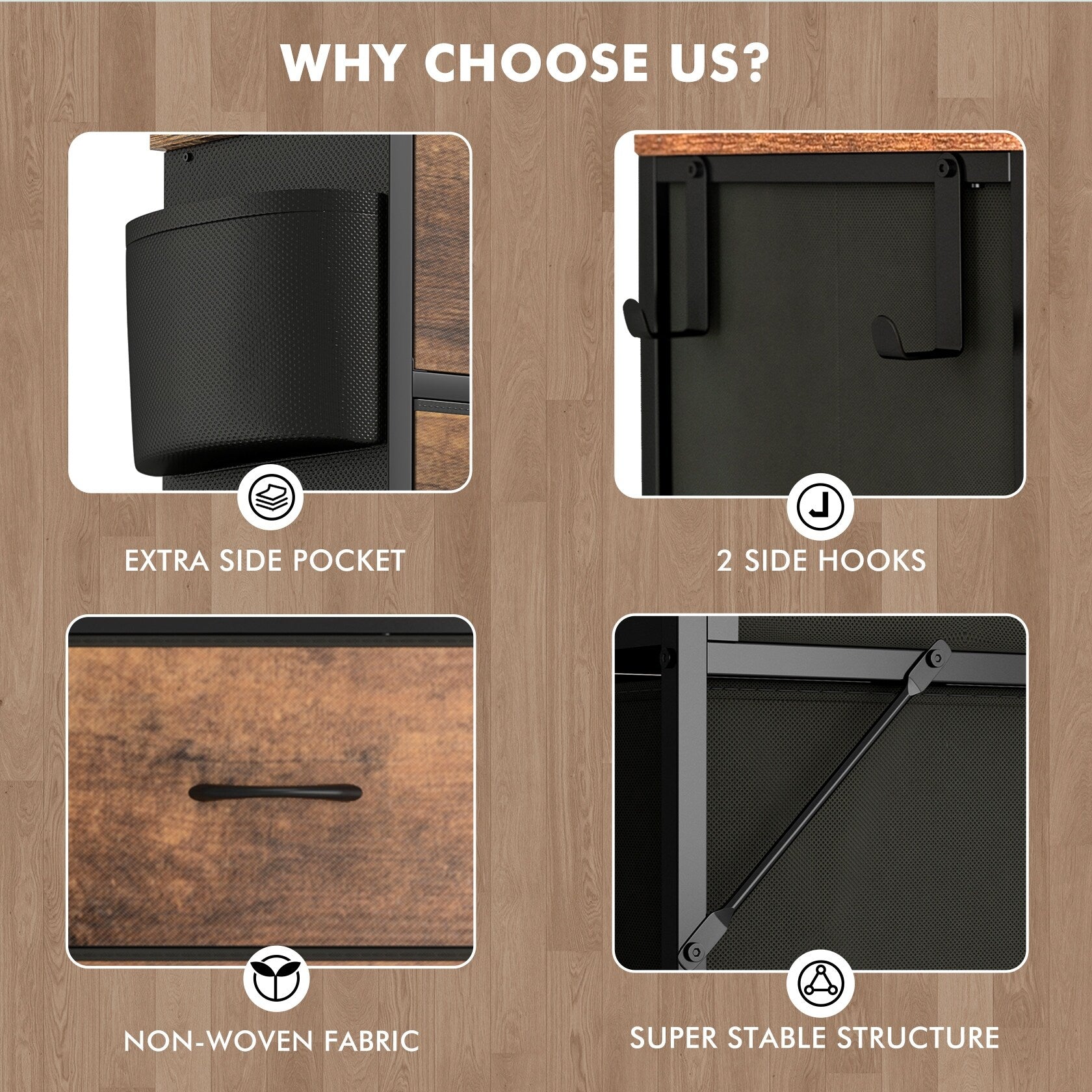 12 Drawer Dresser Fabric Tall Dressers for Bedroom Chest of Drawers