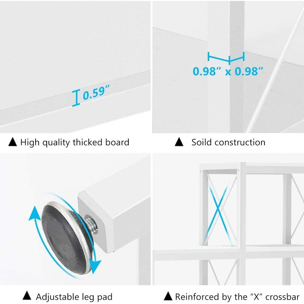 12 Shelves Ladder Bookshelf, Industrial Corner Bookshelf