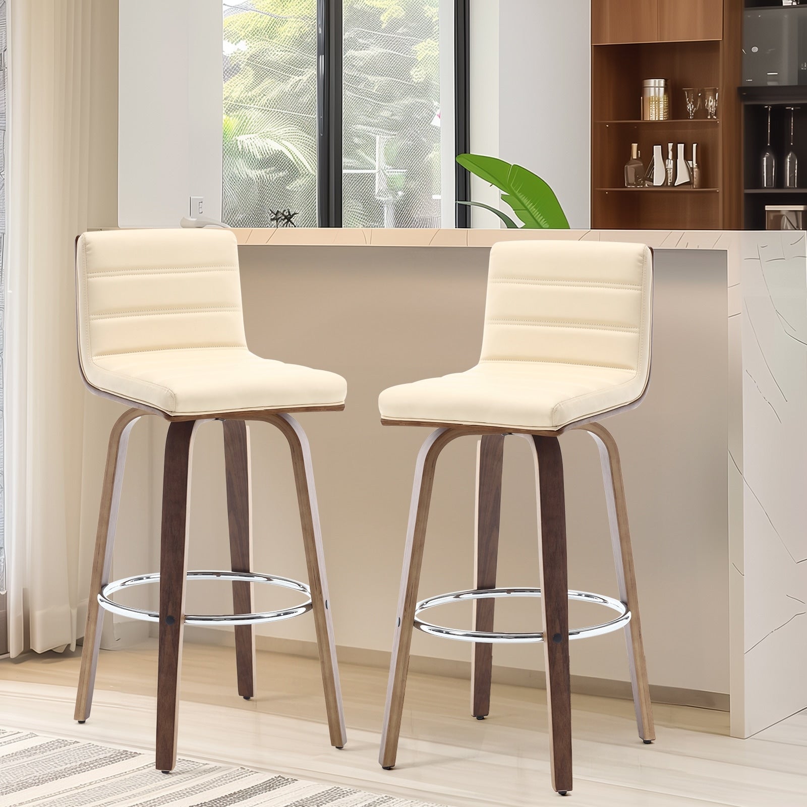 26/29 Faux Leather Swivel Bar/Counter Stools, Set of 2/3