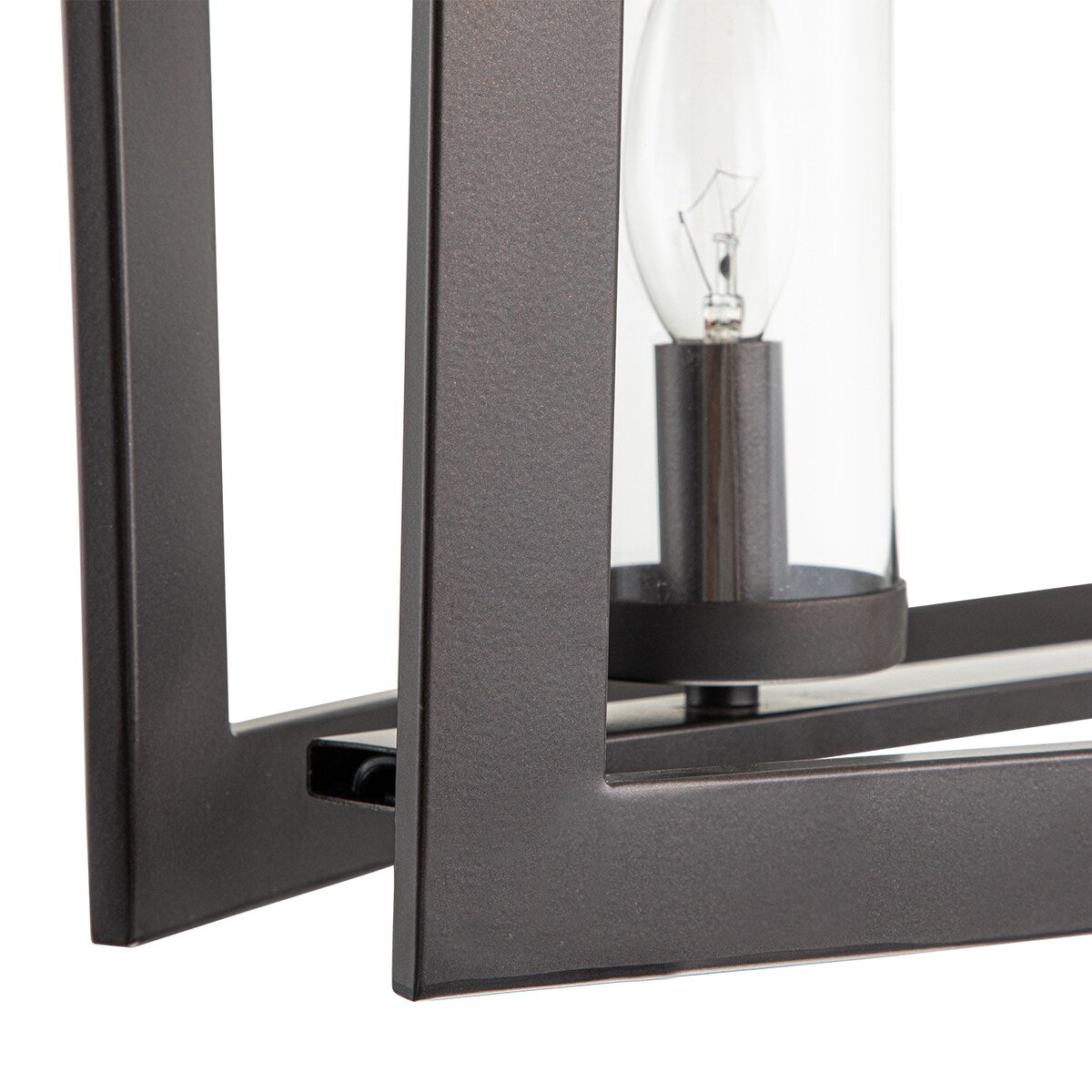 5-Light Mid-Century Modern Industrial Linear Kitchen Island Pendant Vintage Rectangle Glass Chandelier