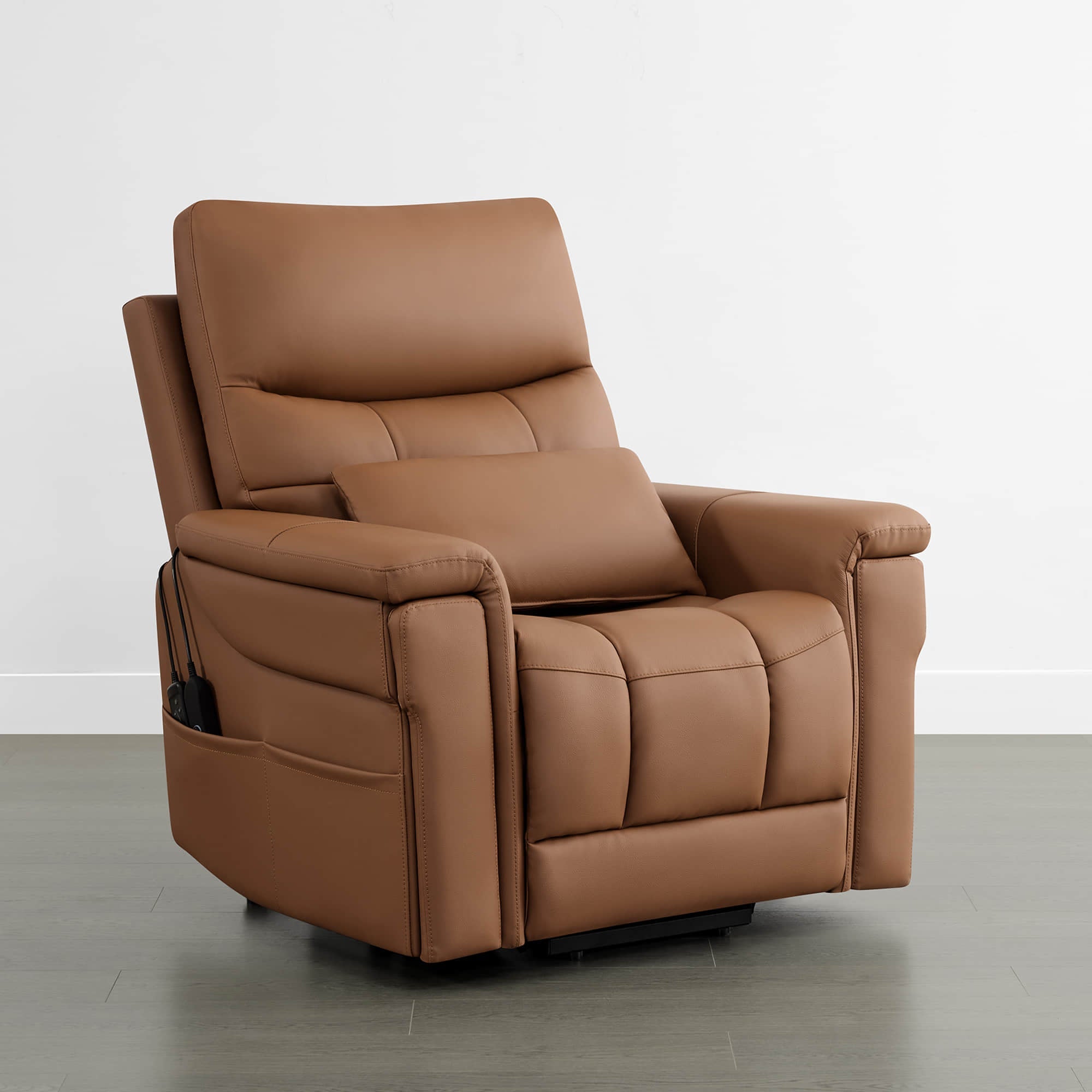 Addy Genuine Leather Lift Assist Power Recliner With Heat Massage