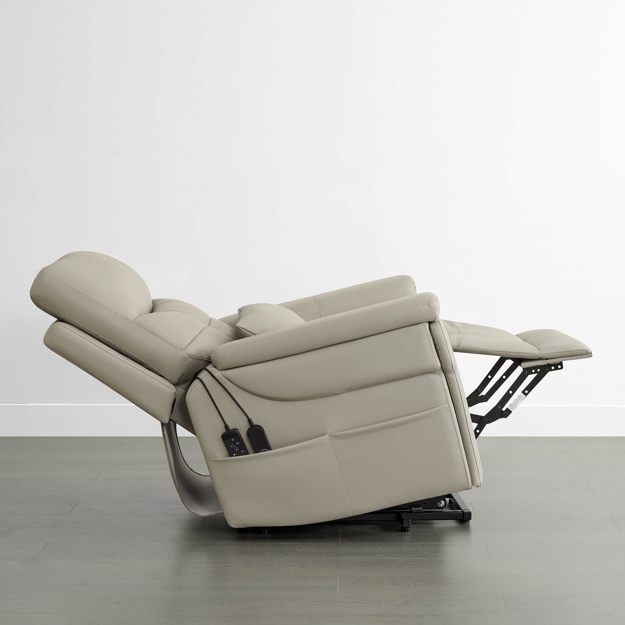 Addy Genuine Leather Lift Assist Power Recliner With Heat Massage