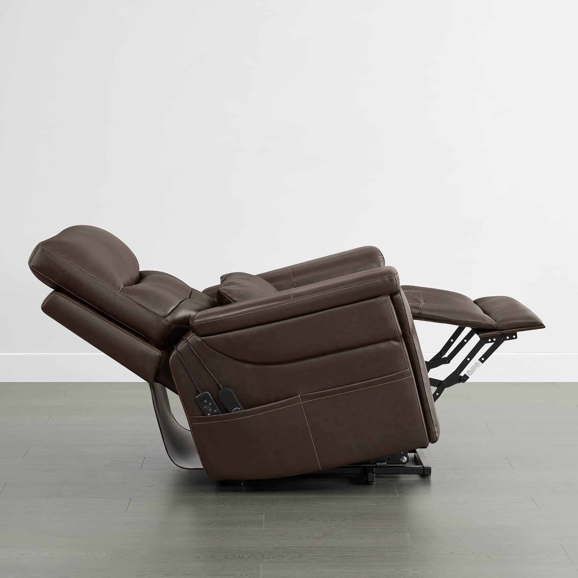 Addy Genuine Leather Lift Assist Power Recliner With Heat Massage
