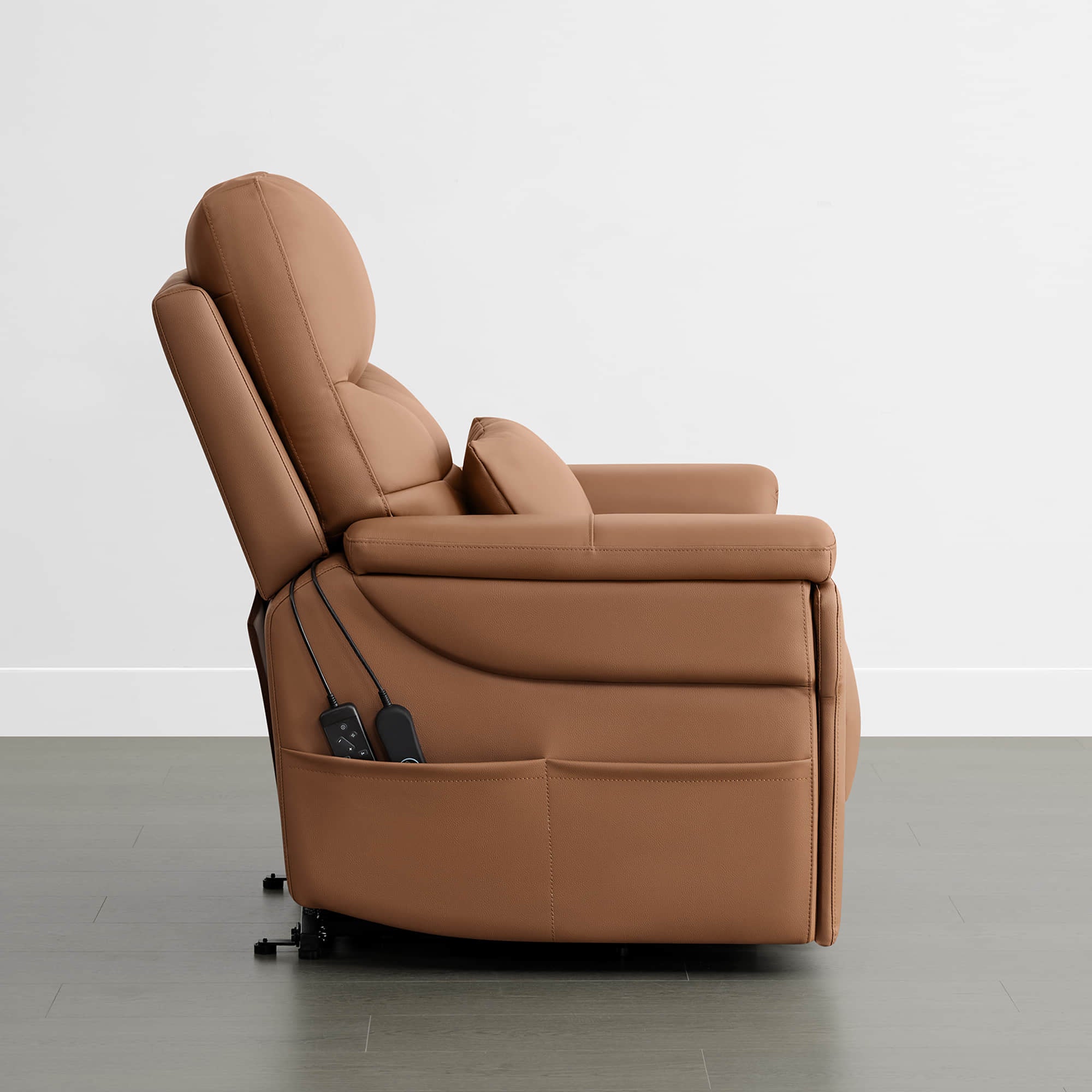 Addy Genuine Leather Lift Assist Power Recliner With Heat Massage