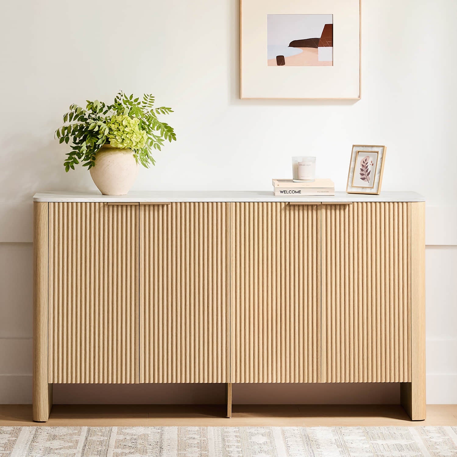 Bowen – 61 Fluted Wood Sideboard, High-Leg