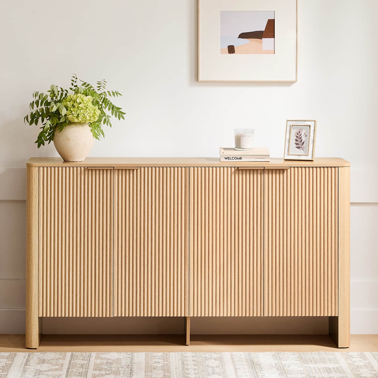 Bowen – 61 Fluted Wood Sideboard, High-Leg