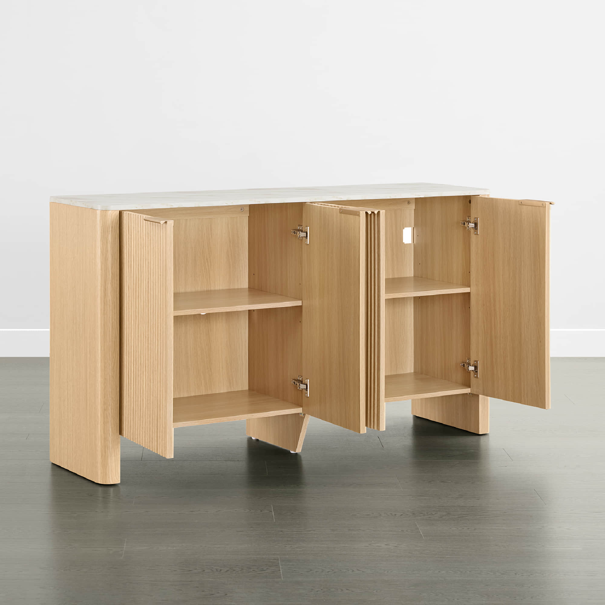 Bowen – 61 Fluted Wood Sideboard, High-Leg