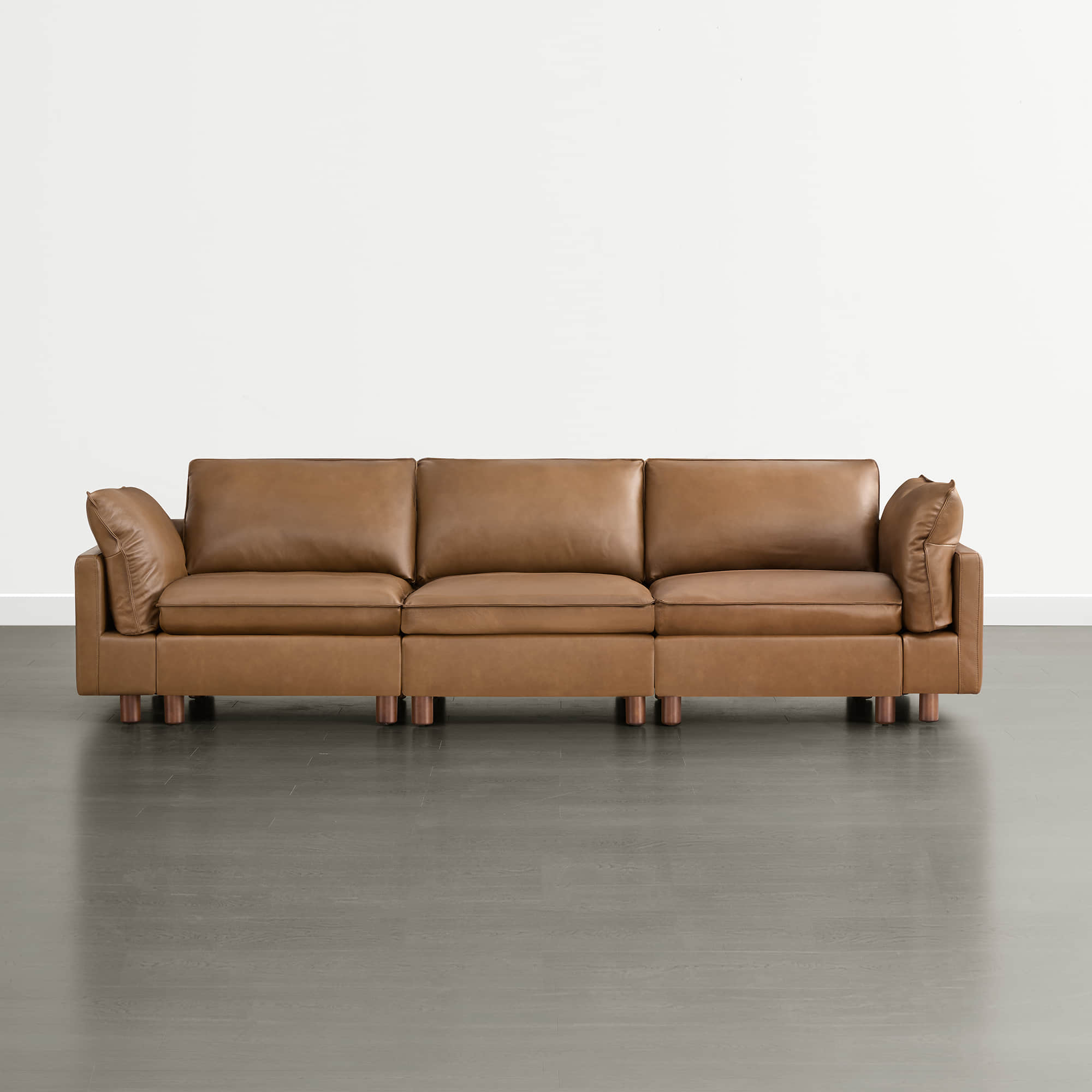 Brendon Modular 3-Seat Sofa with Wood Leg