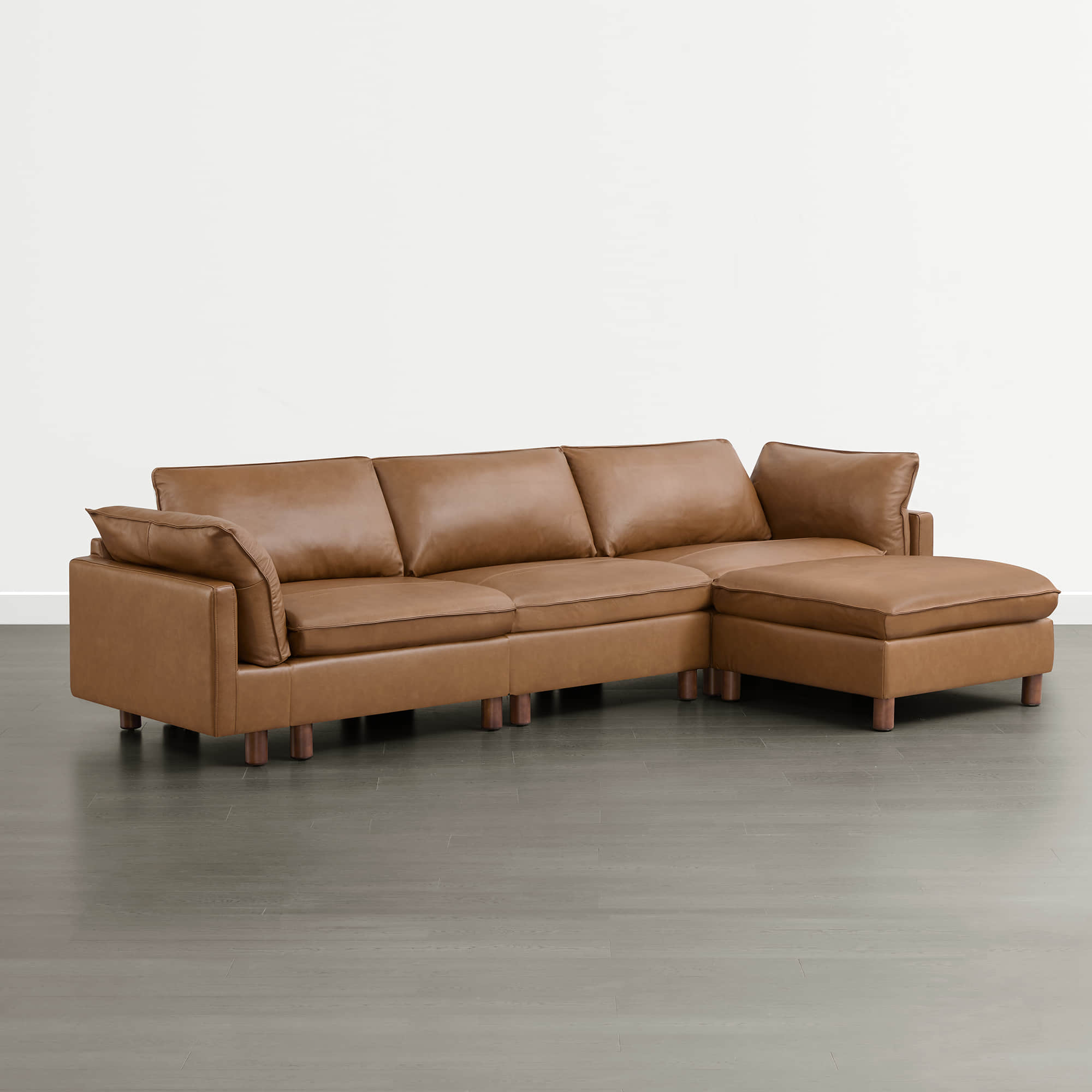 Brendon Modular 4-Seat Sectional Sofa with Wood Leg