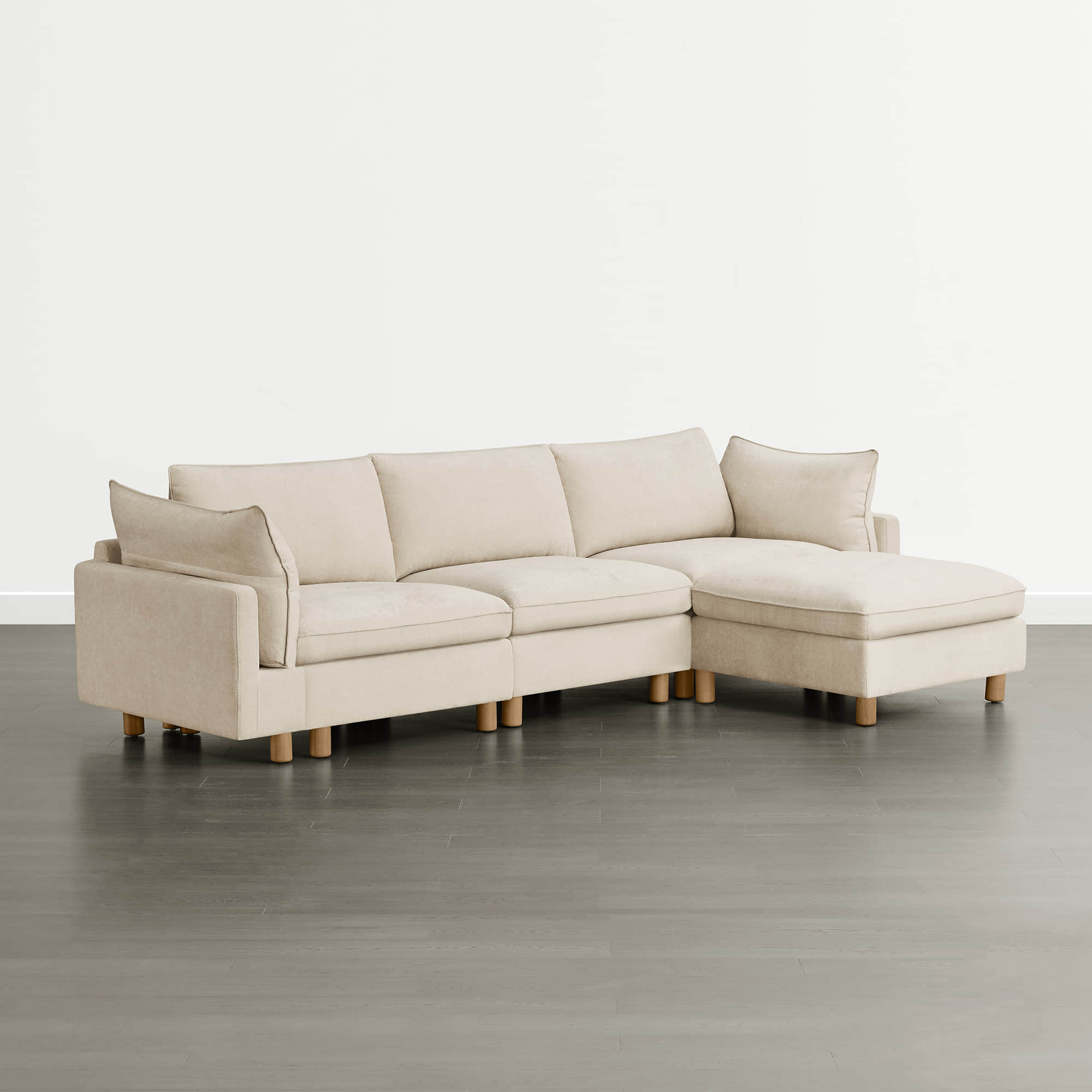 Brendon Modular 4-Seat Sectional Sofa with Wood Leg