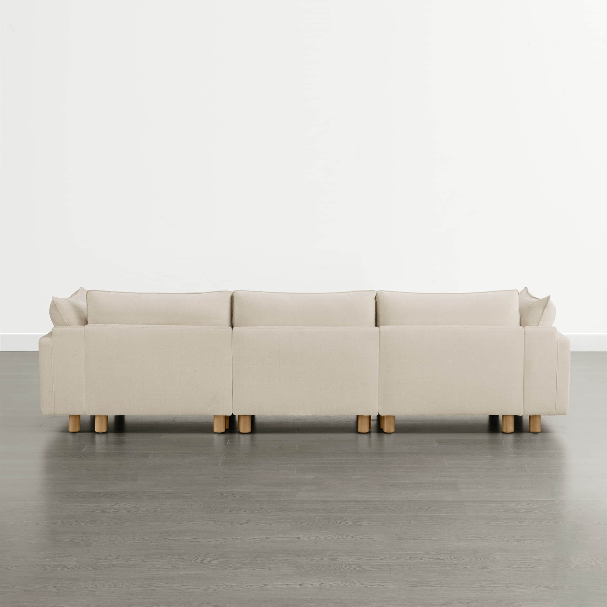 Brendon Modular 3-Seat Sofa with Wood Leg