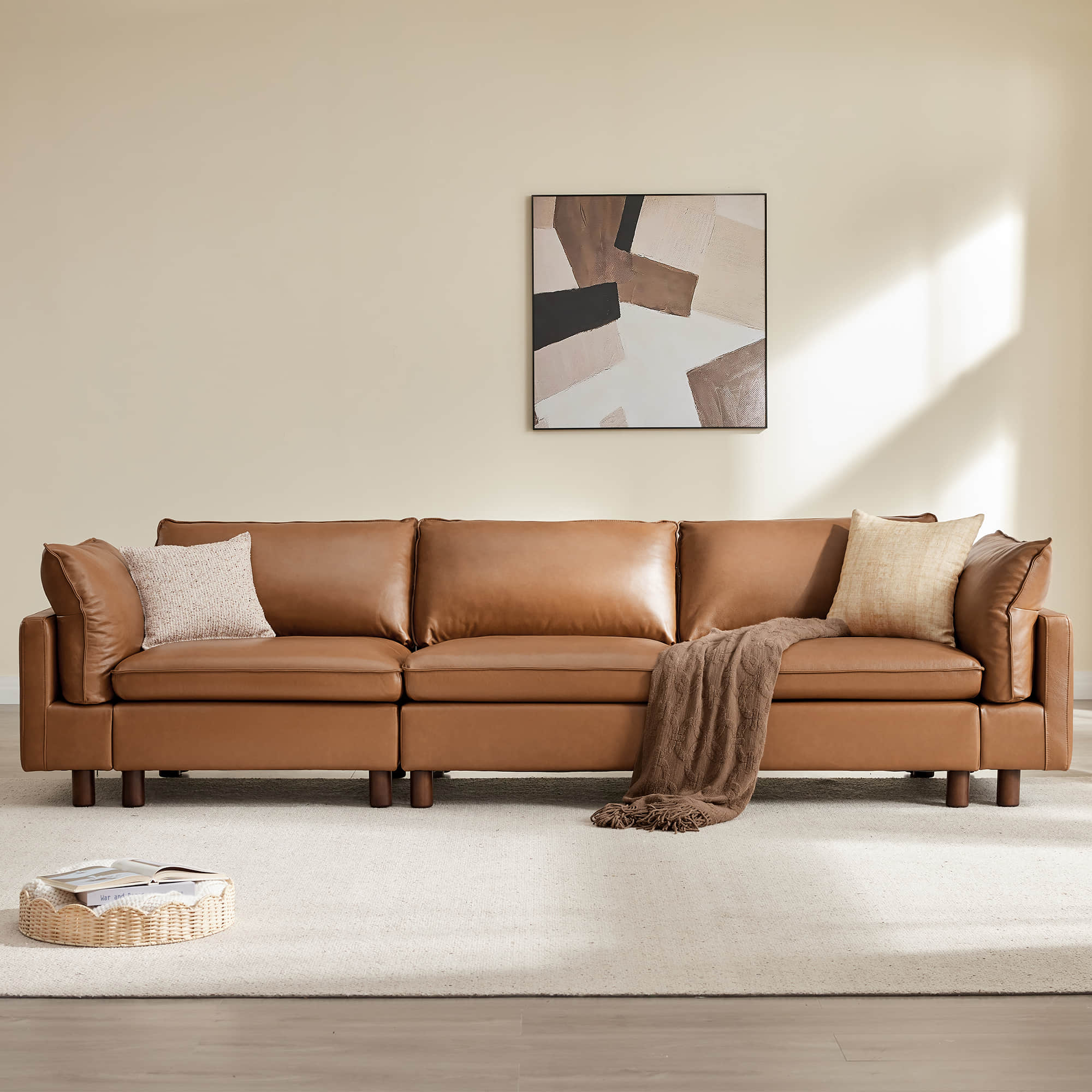 Brendon Modular 3-Seat Sofa with Wood Leg