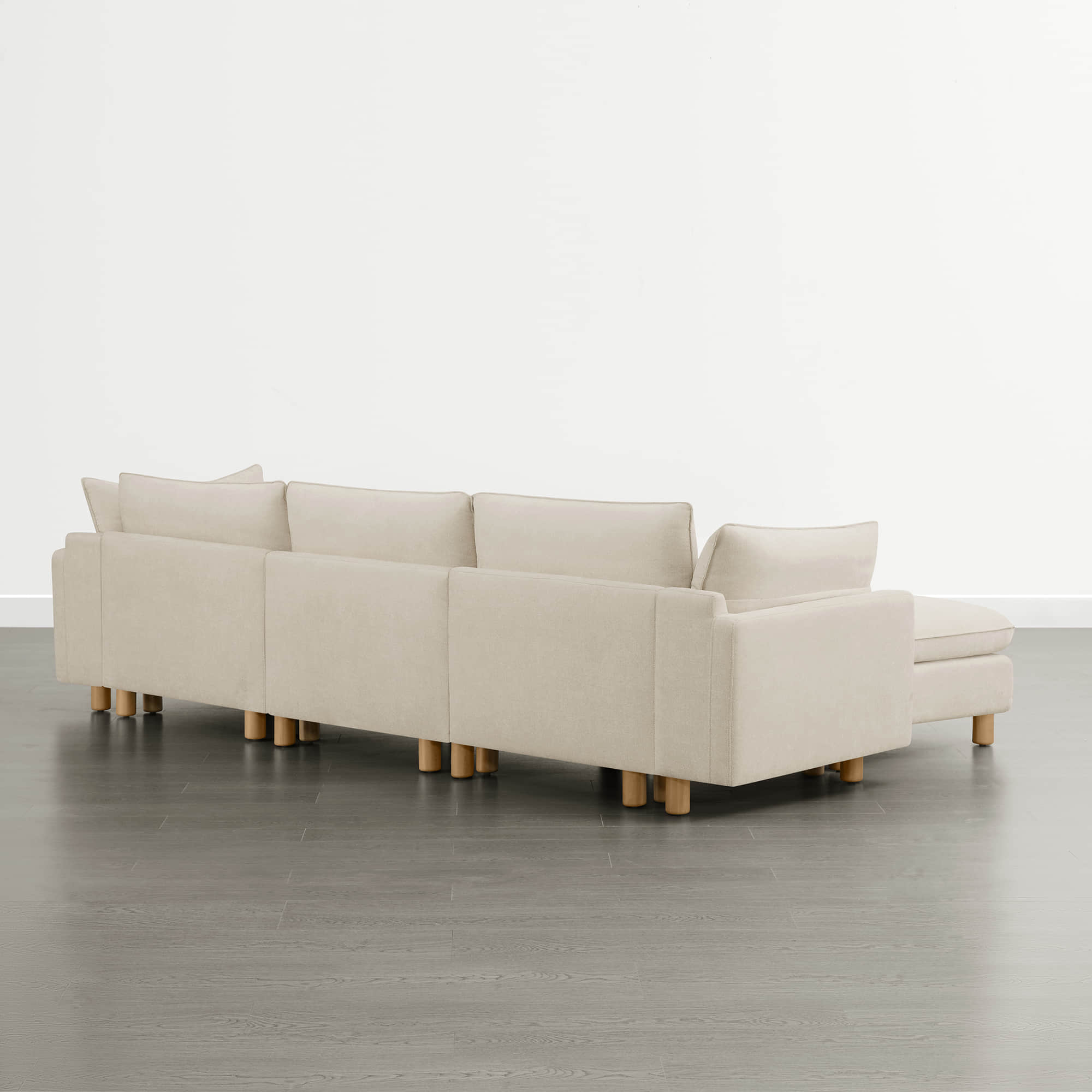 Brendon Modular 4-Seat Sectional Sofa with Wood Leg