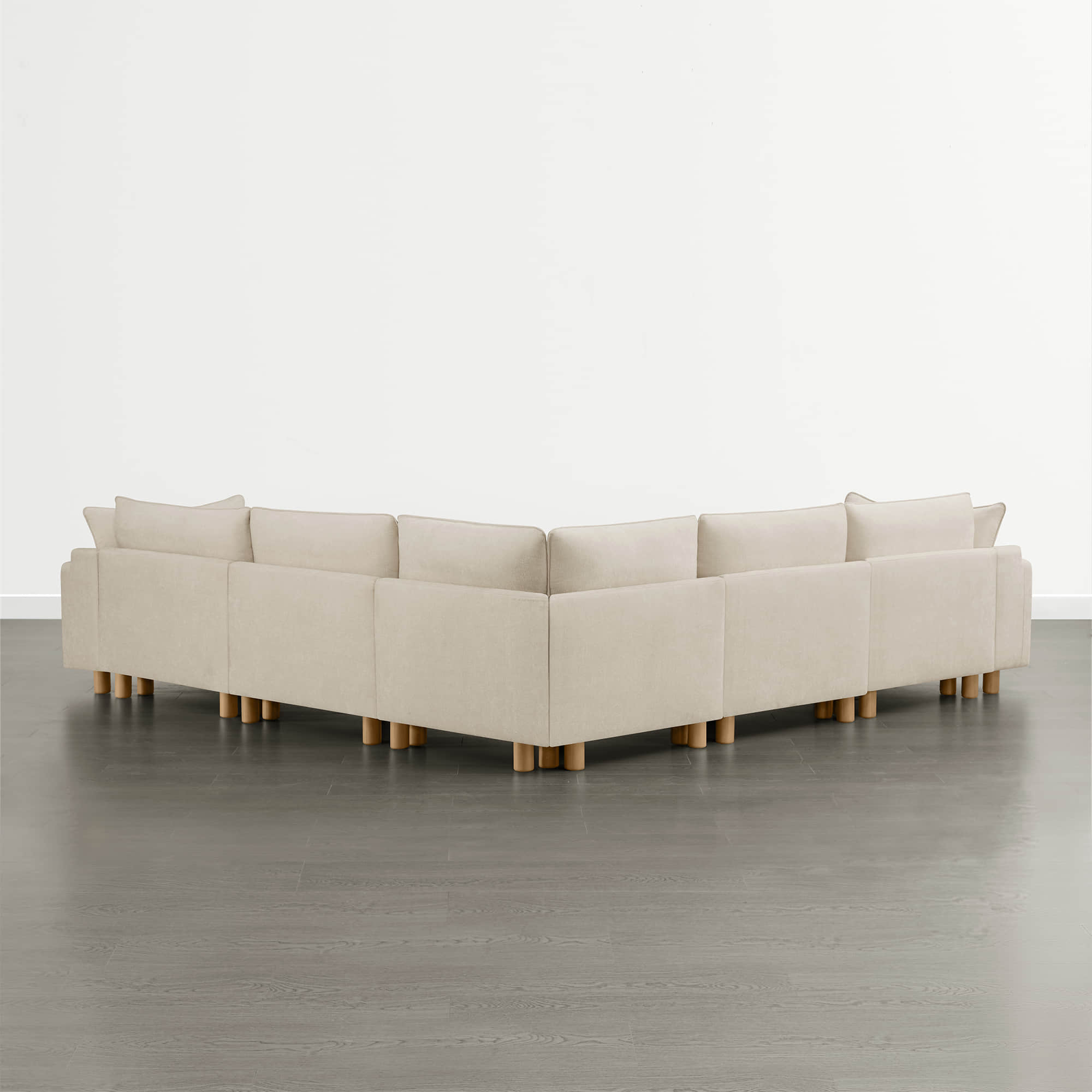 Brendon Modular Corner Sectional Sofa with Wood Leg