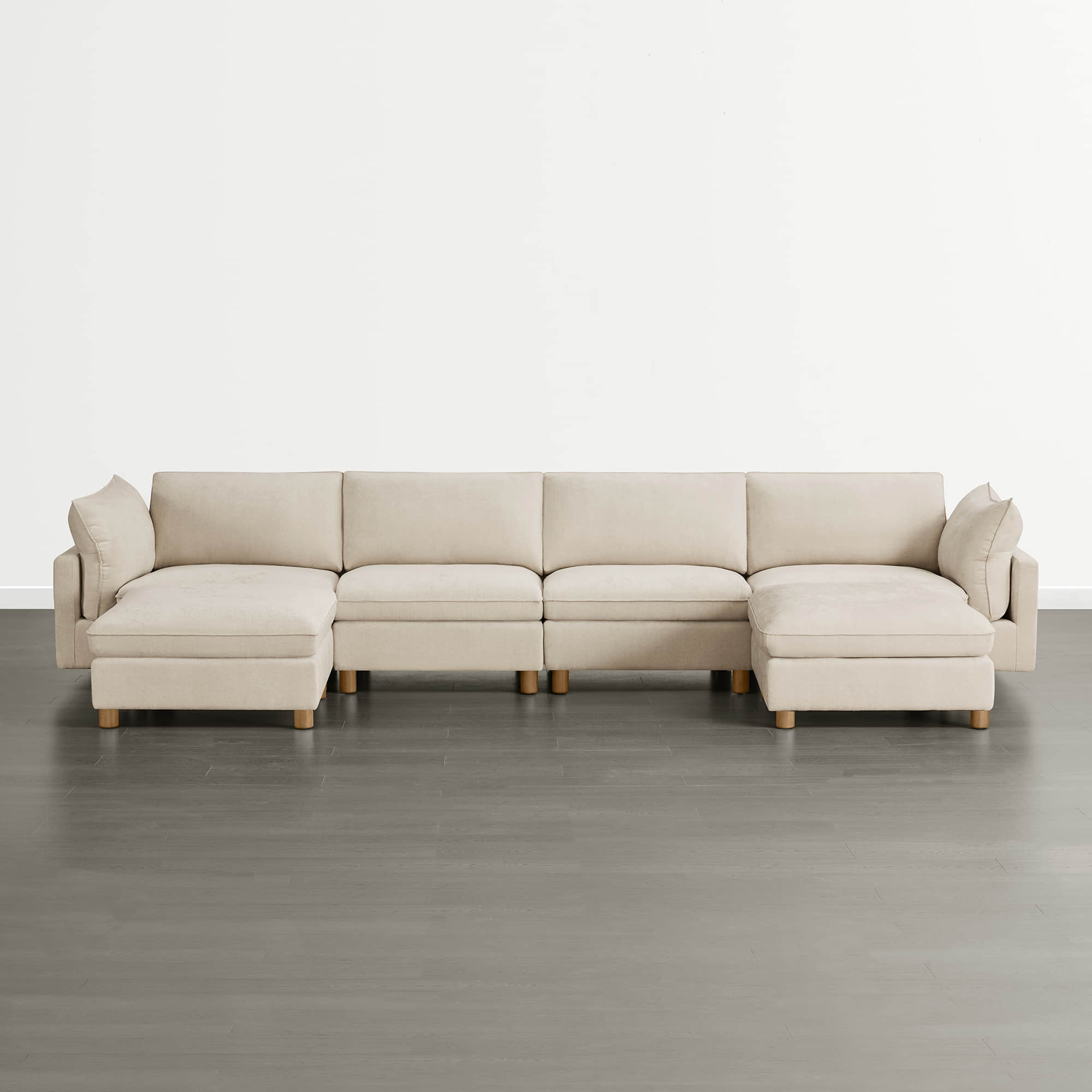 Brendon Modular 6-Seat Sectional Sofa with Wood Leg