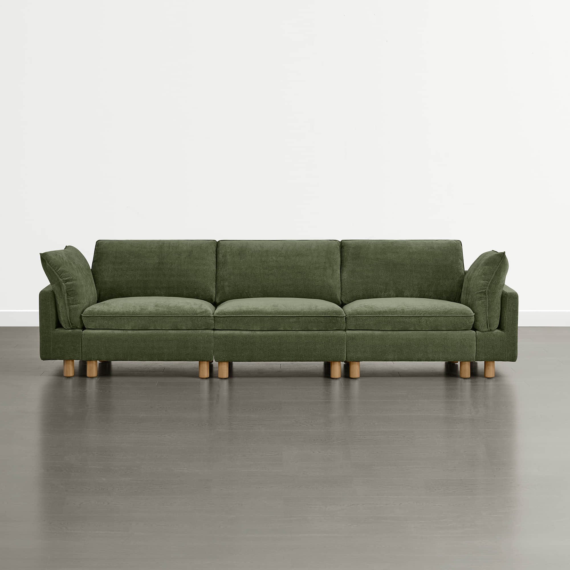 Brendon Modular 3-Seat Sofa with Wood Leg