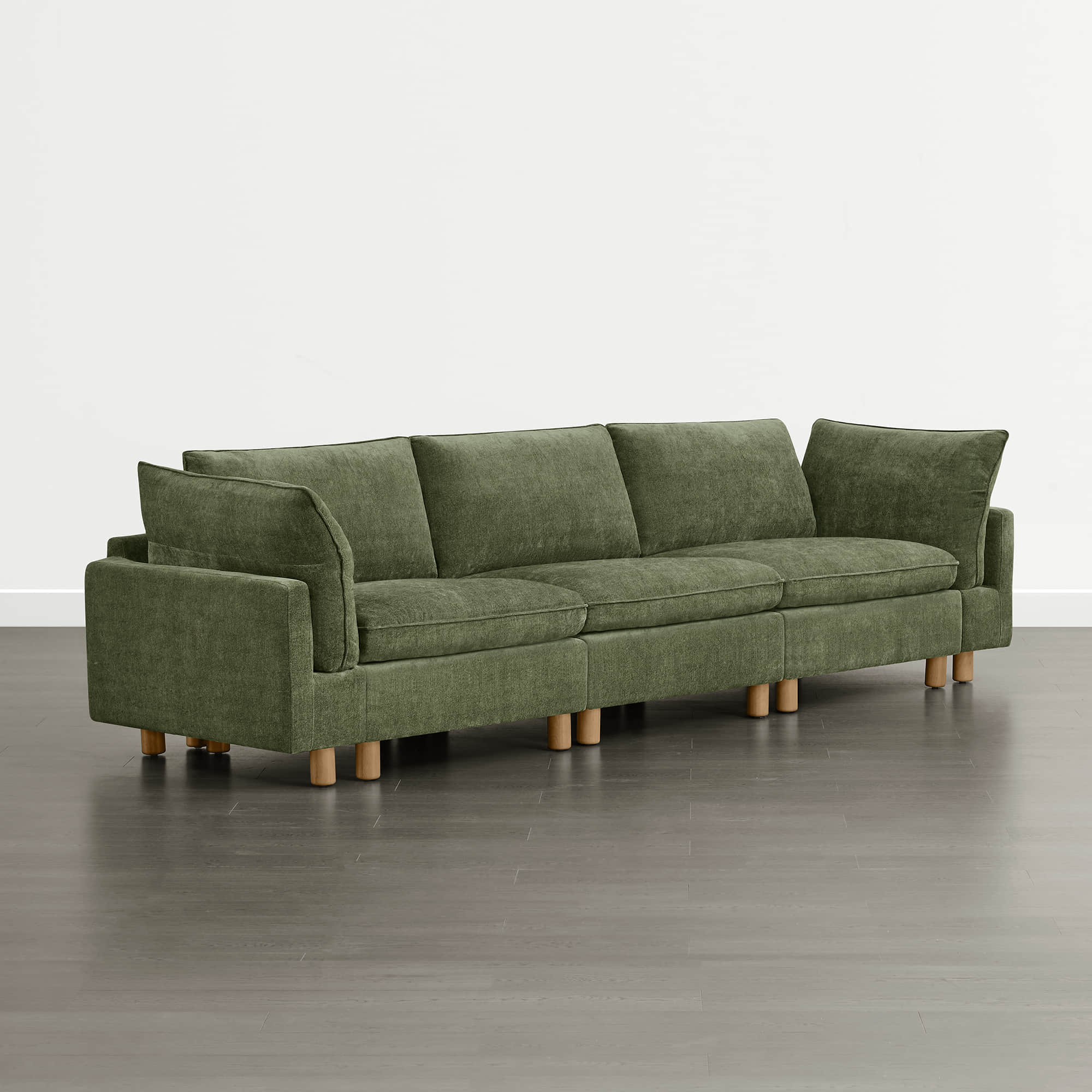 Brendon Modular 3-Seat Sofa with Wood Leg