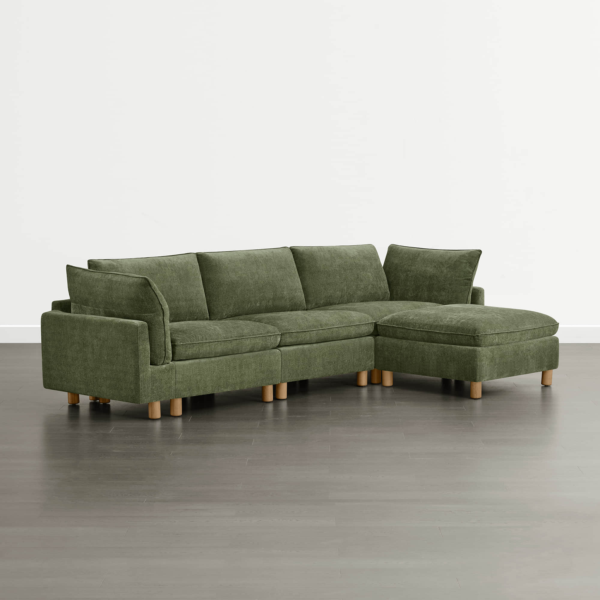 Brendon Modular 4-Seat Sectional Sofa with Wood Leg