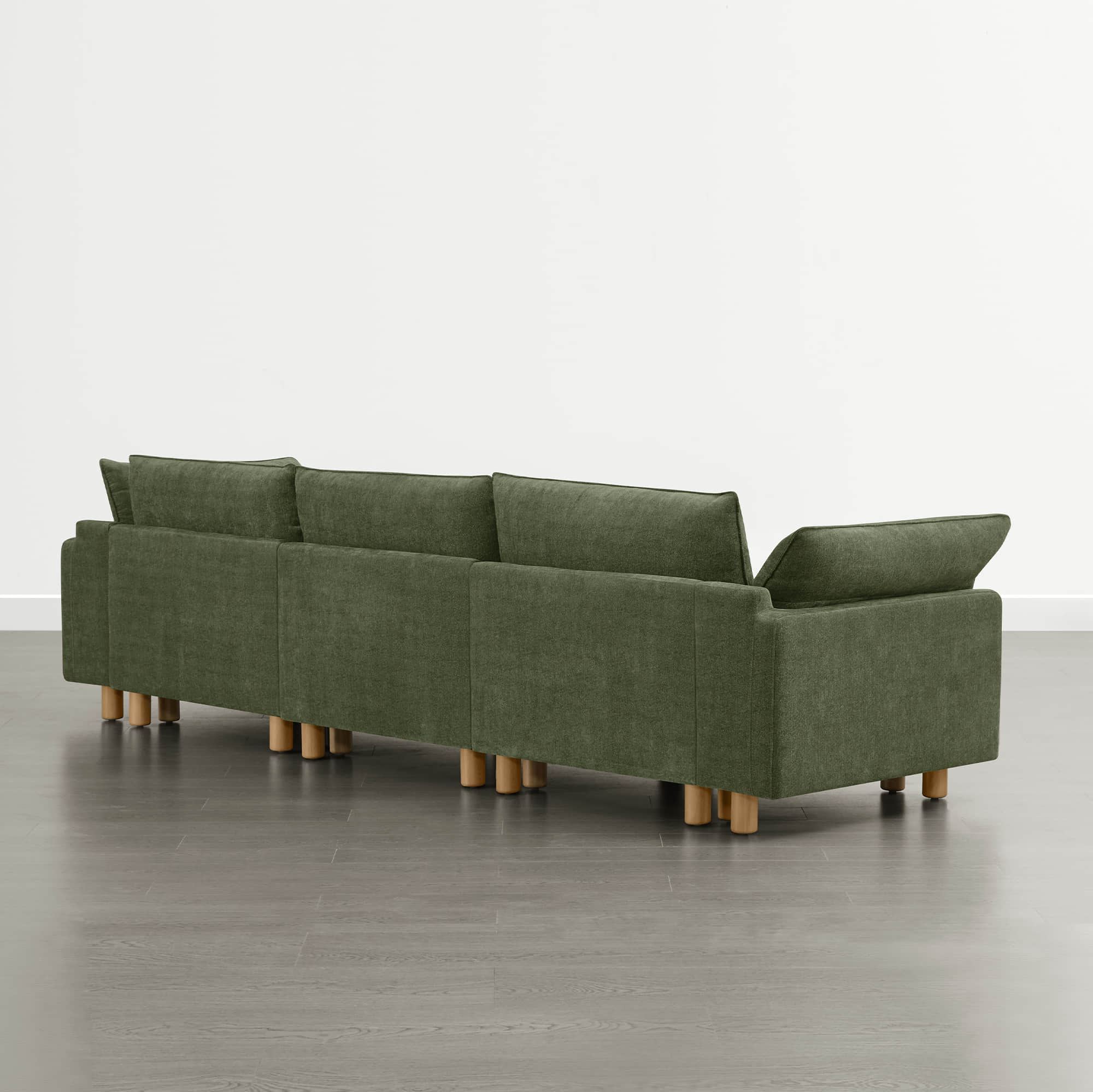 Brendon Modular 3-Seat Sofa with Wood Leg