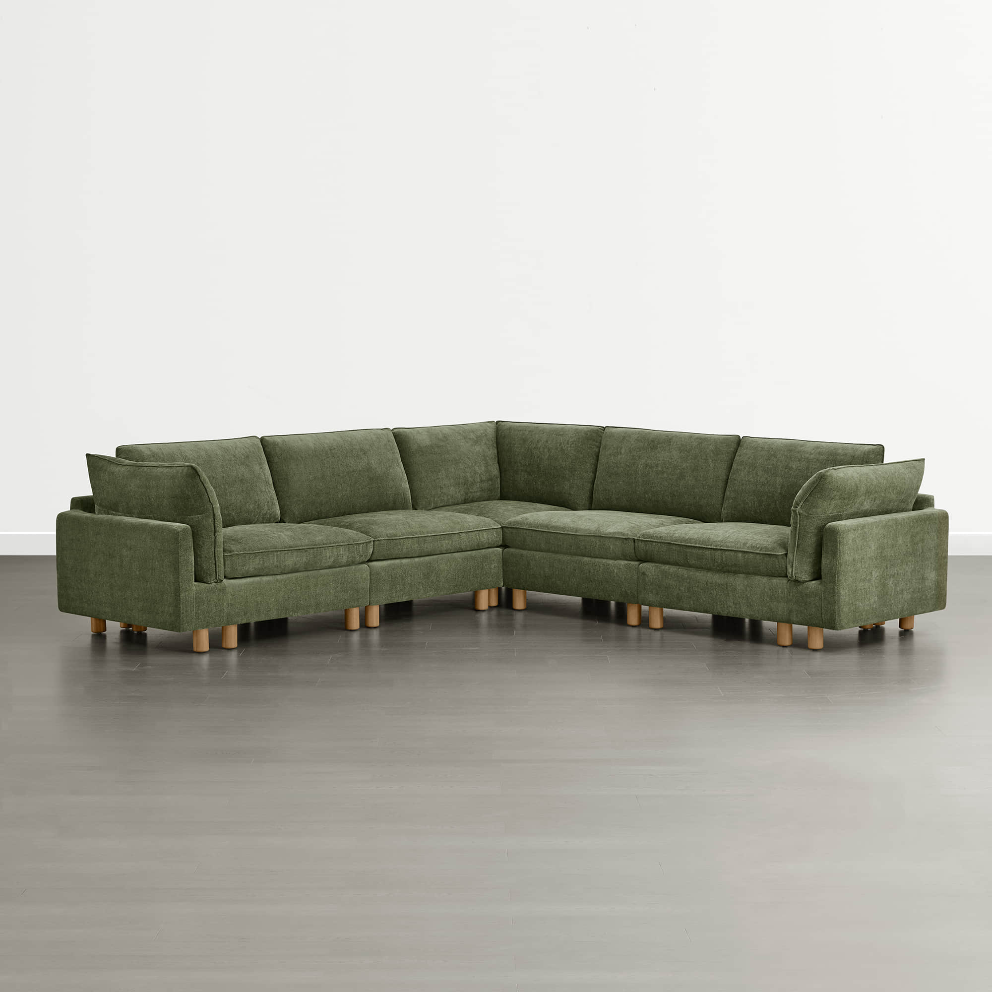 Brendon Modular Corner Sectional Sofa with Wood Leg