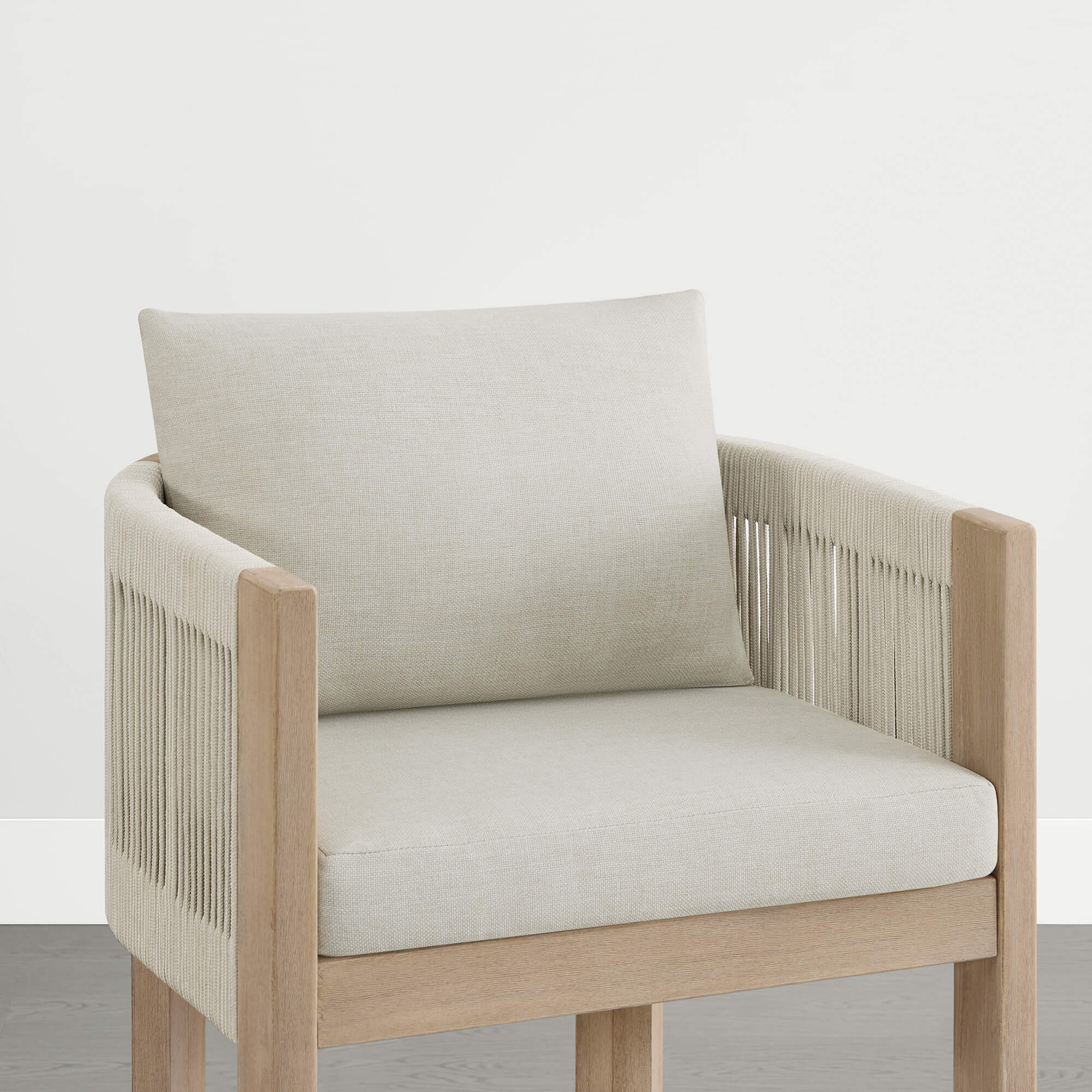 Clover Boho Acacia Wood Rope Indoor & Outdoor Counter Stool