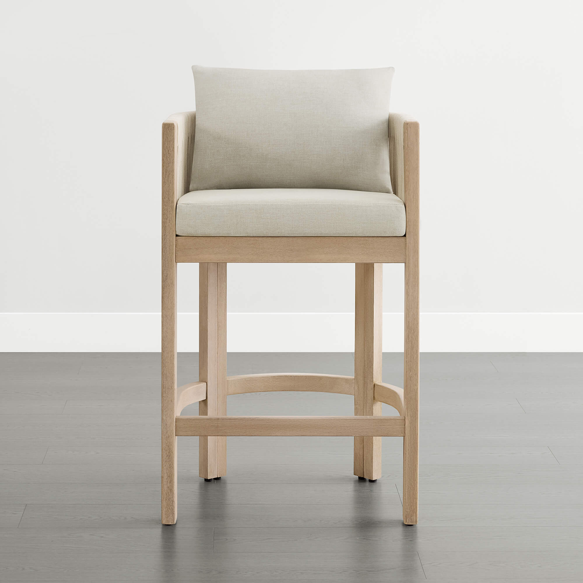 Clover Boho Acacia Wood Rope Indoor & Outdoor Counter Stool