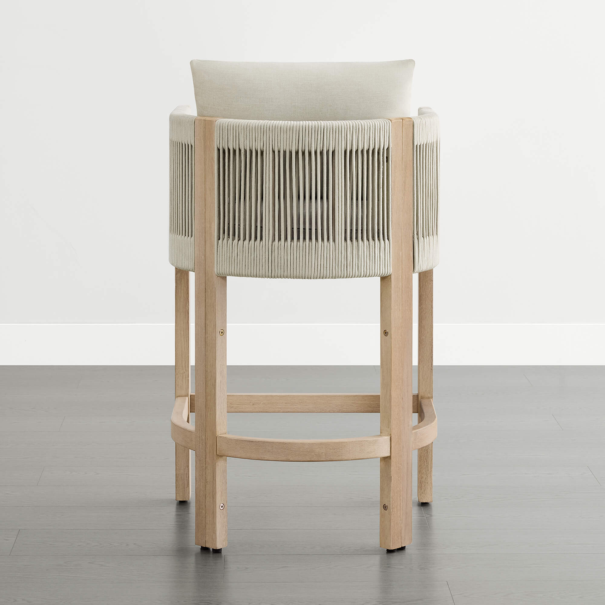 Clover Boho Acacia Wood Rope Indoor & Outdoor Counter Stool