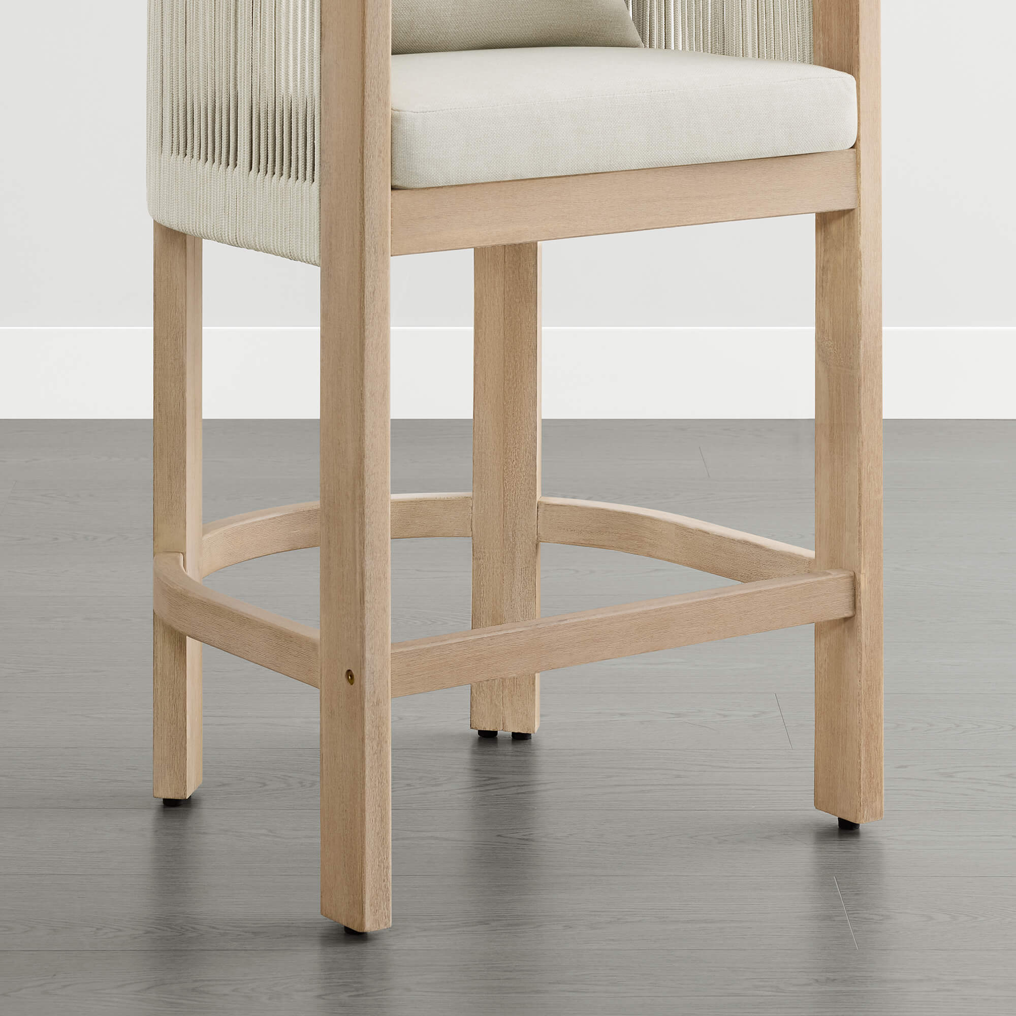 Clover Boho Acacia Wood Rope Indoor & Outdoor Counter Stool