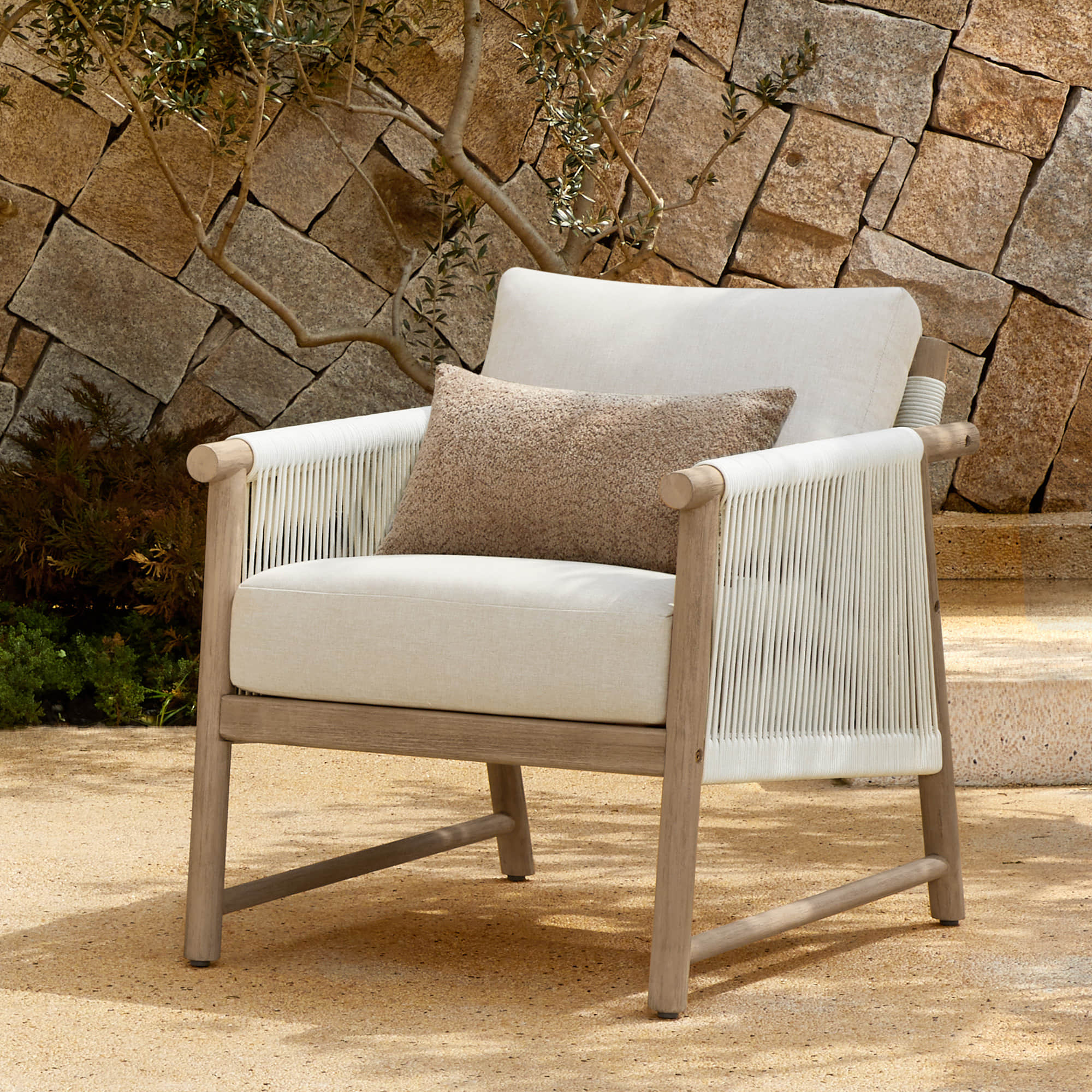 Sienna Modern Acacia Wood Rope Outdoor Bistro Set