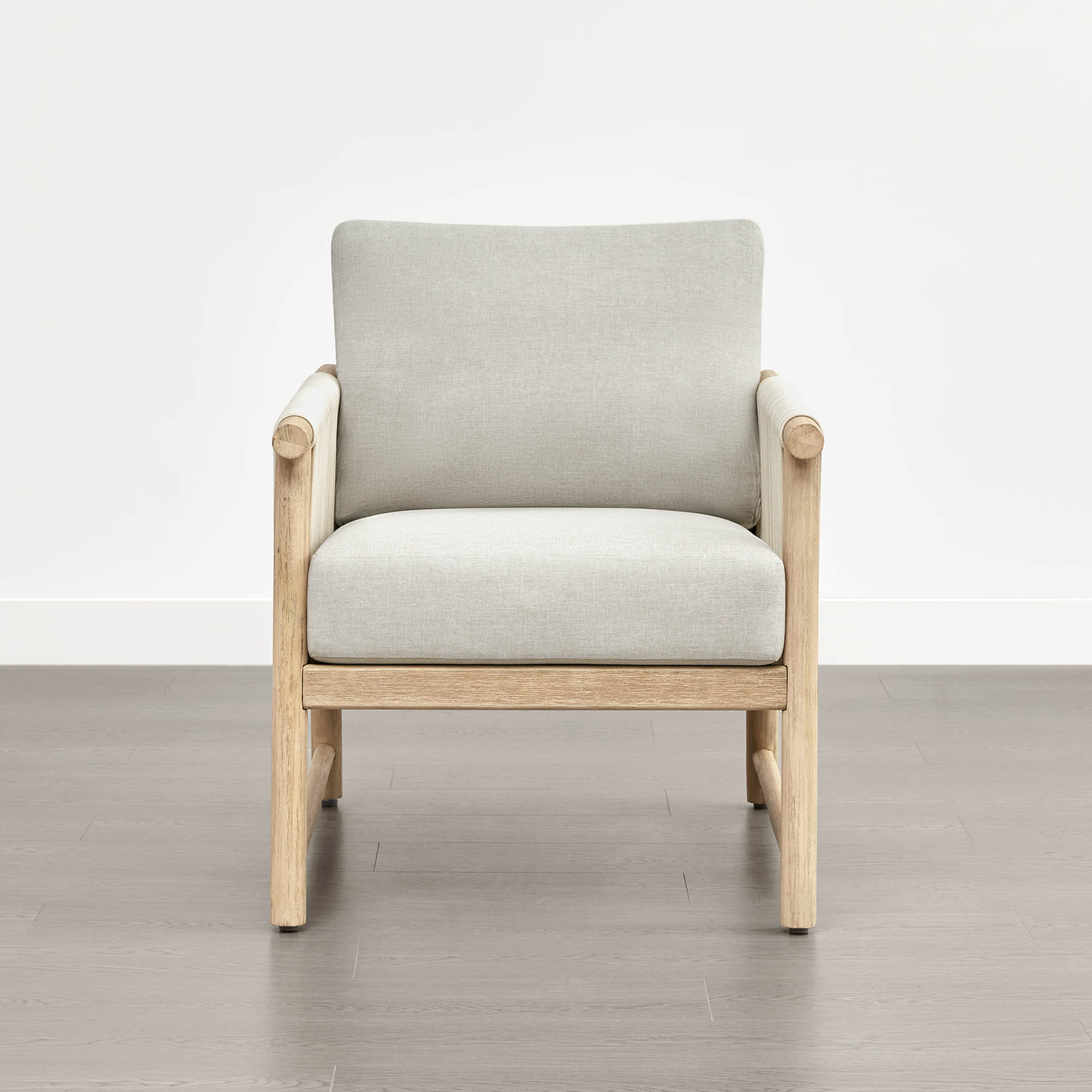 Sienna Modern Acacia Wood Rope Outdoor Lounge Chair