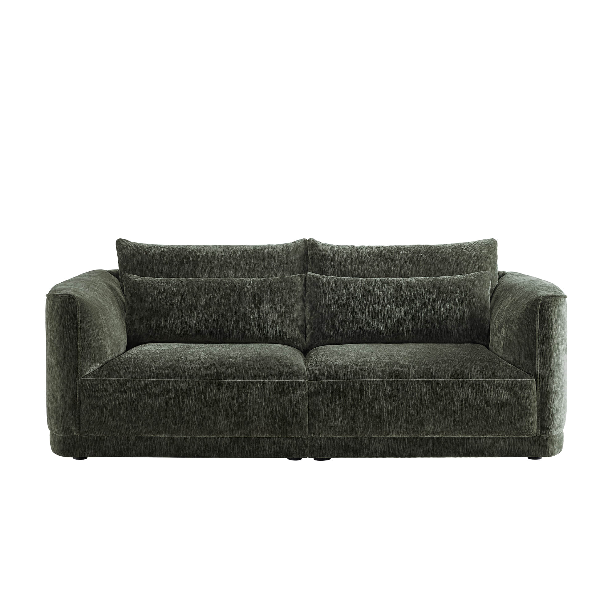 Daisy 2-Seat Modular Curved Chenille Sofa with Down-Filled Cushions