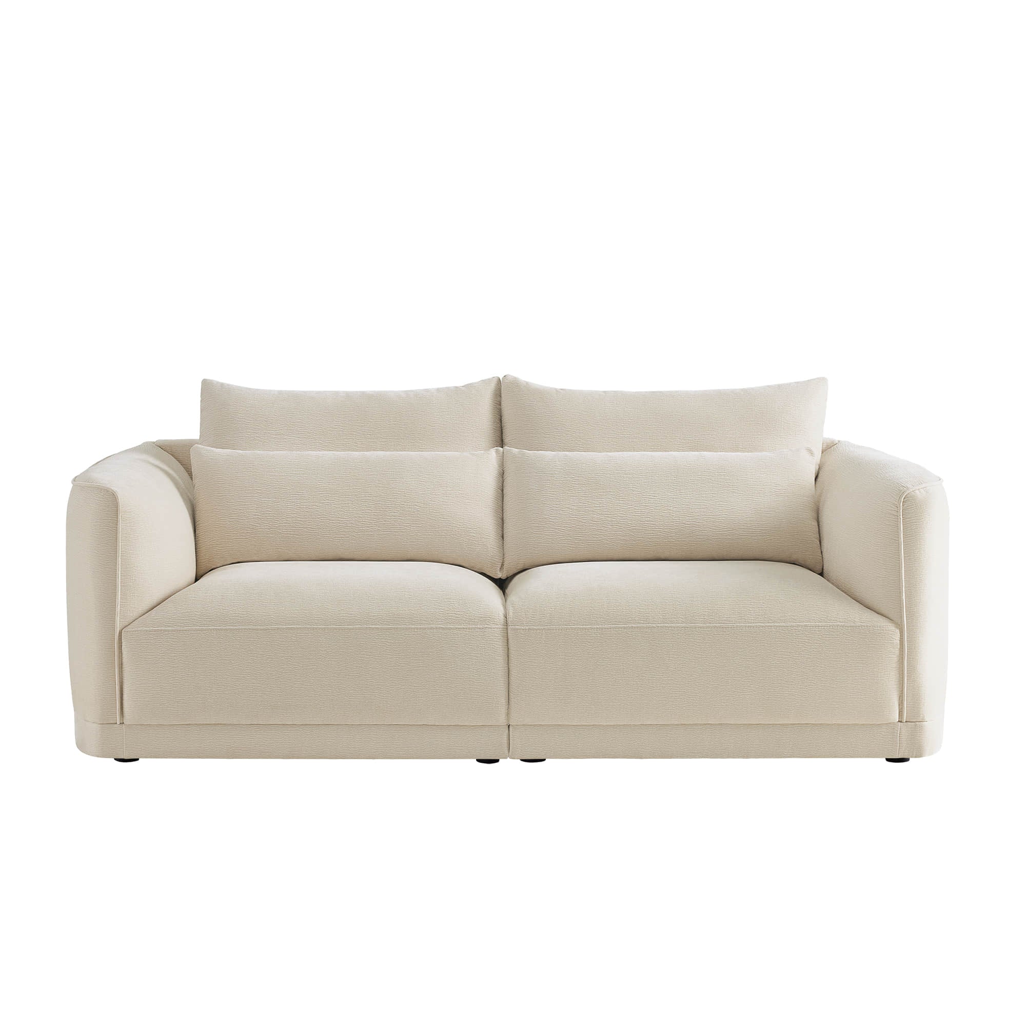 Daisy 2-Seat Modular Curved Chenille Sofa with Down-Filled Cushions