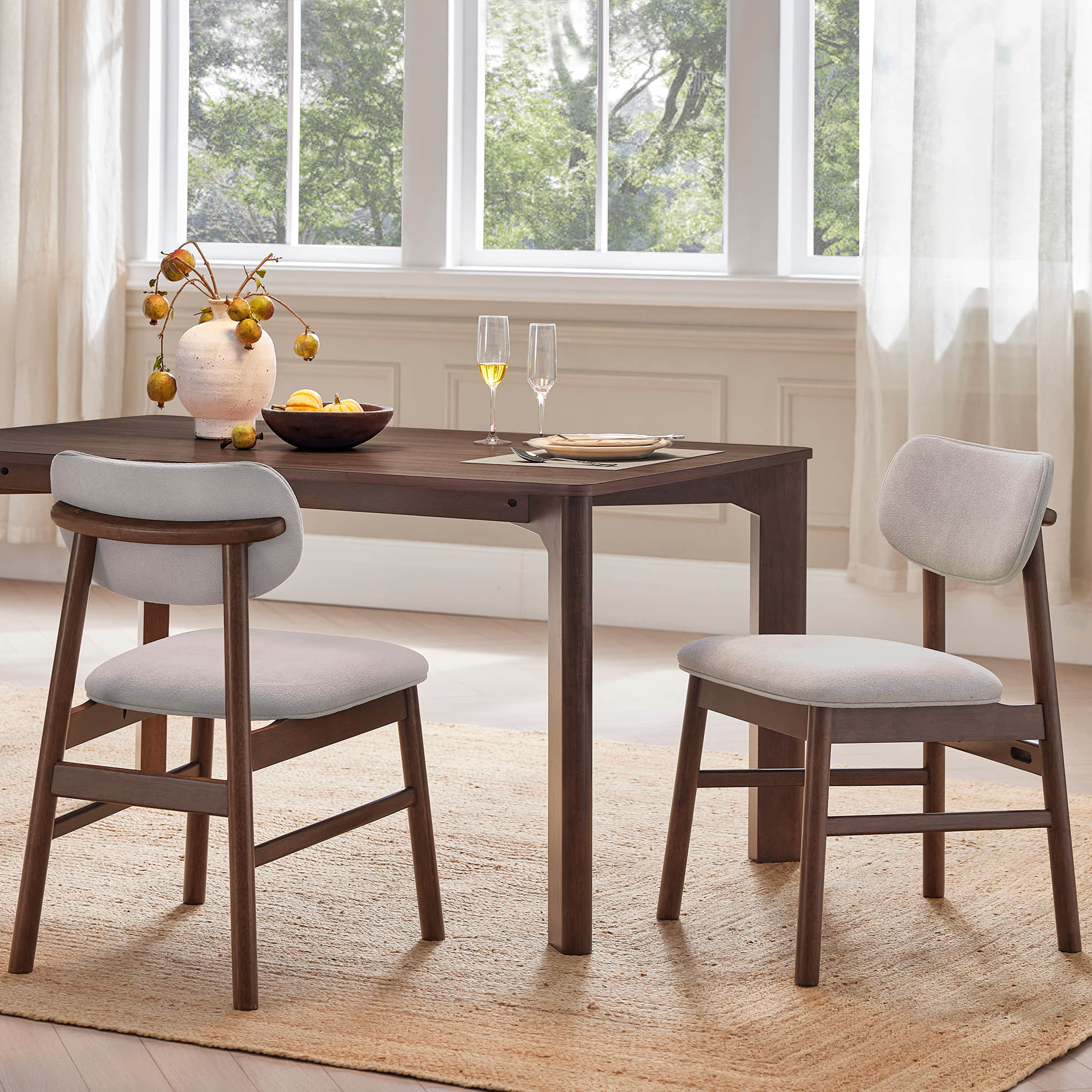 Everett Modern Rectangular Wood Dining Table for 4