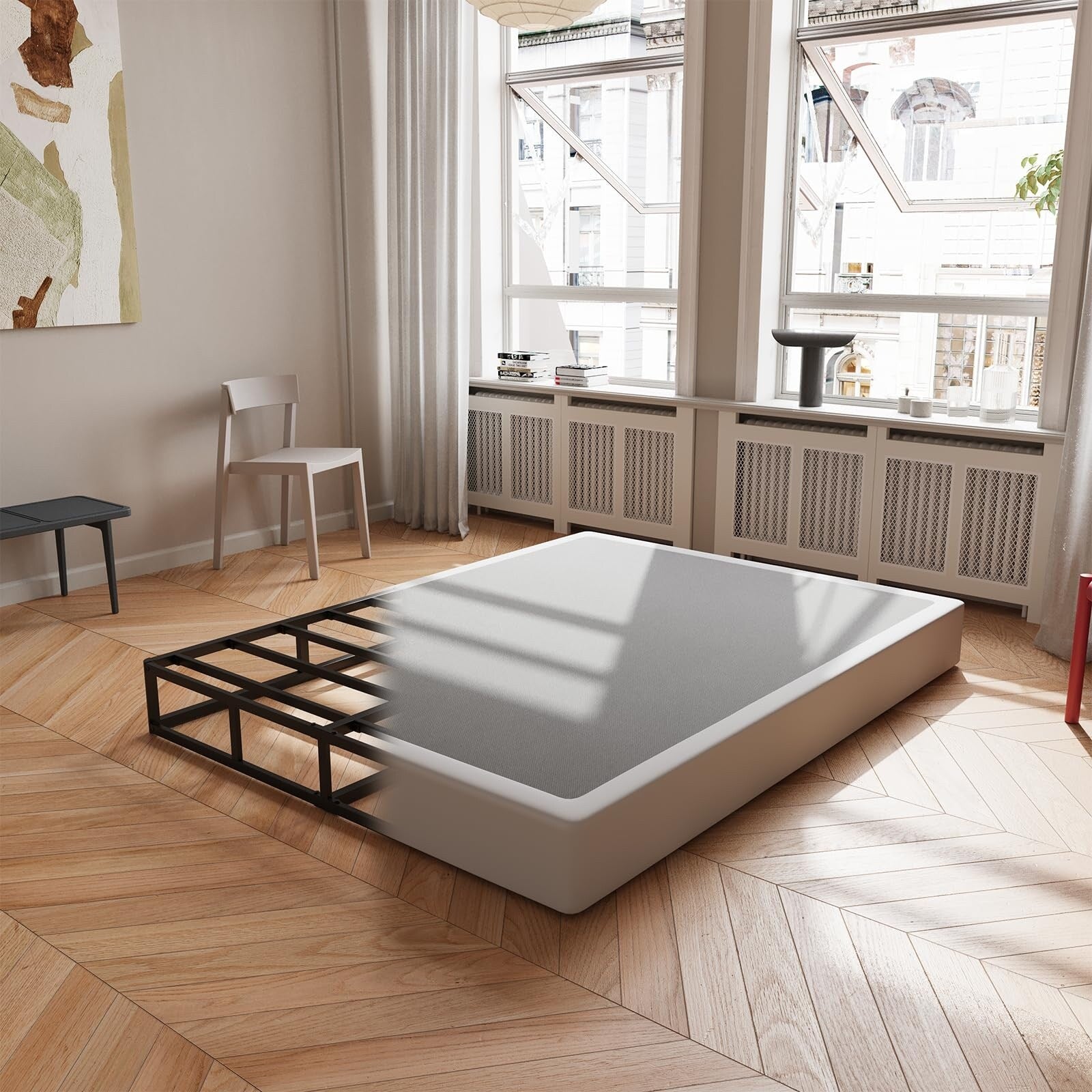 5 Inch Low Profile Metal Spring, Heavy Duty Structure with Grey Cover