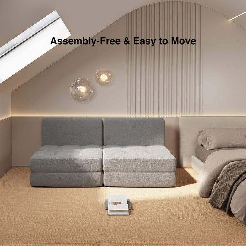 3 in 1 Convertible Flip Chair, Fold Down Chair, Flip Out Lounger Sleeper Bed