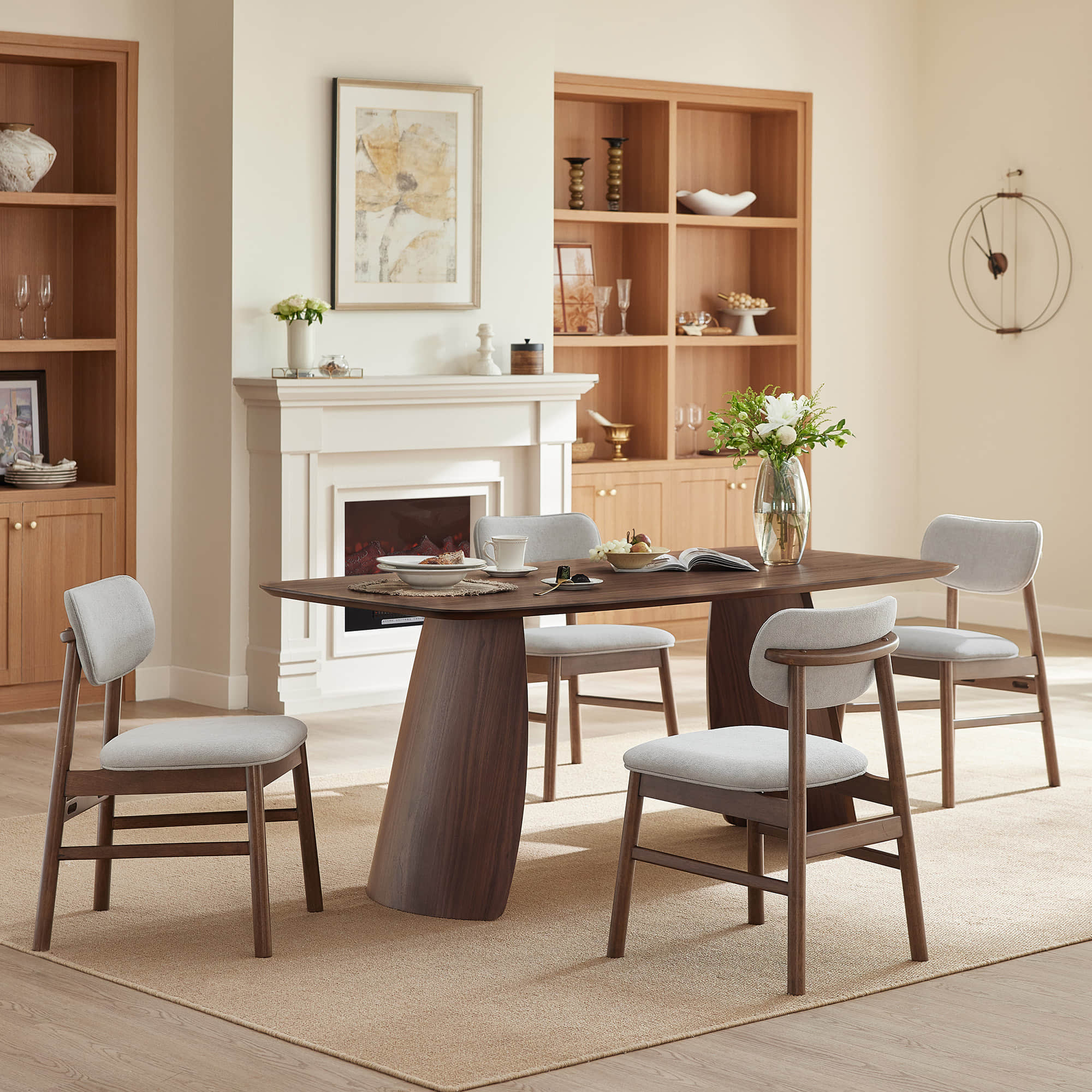 Glacia Modern Wood Dining Table for 4