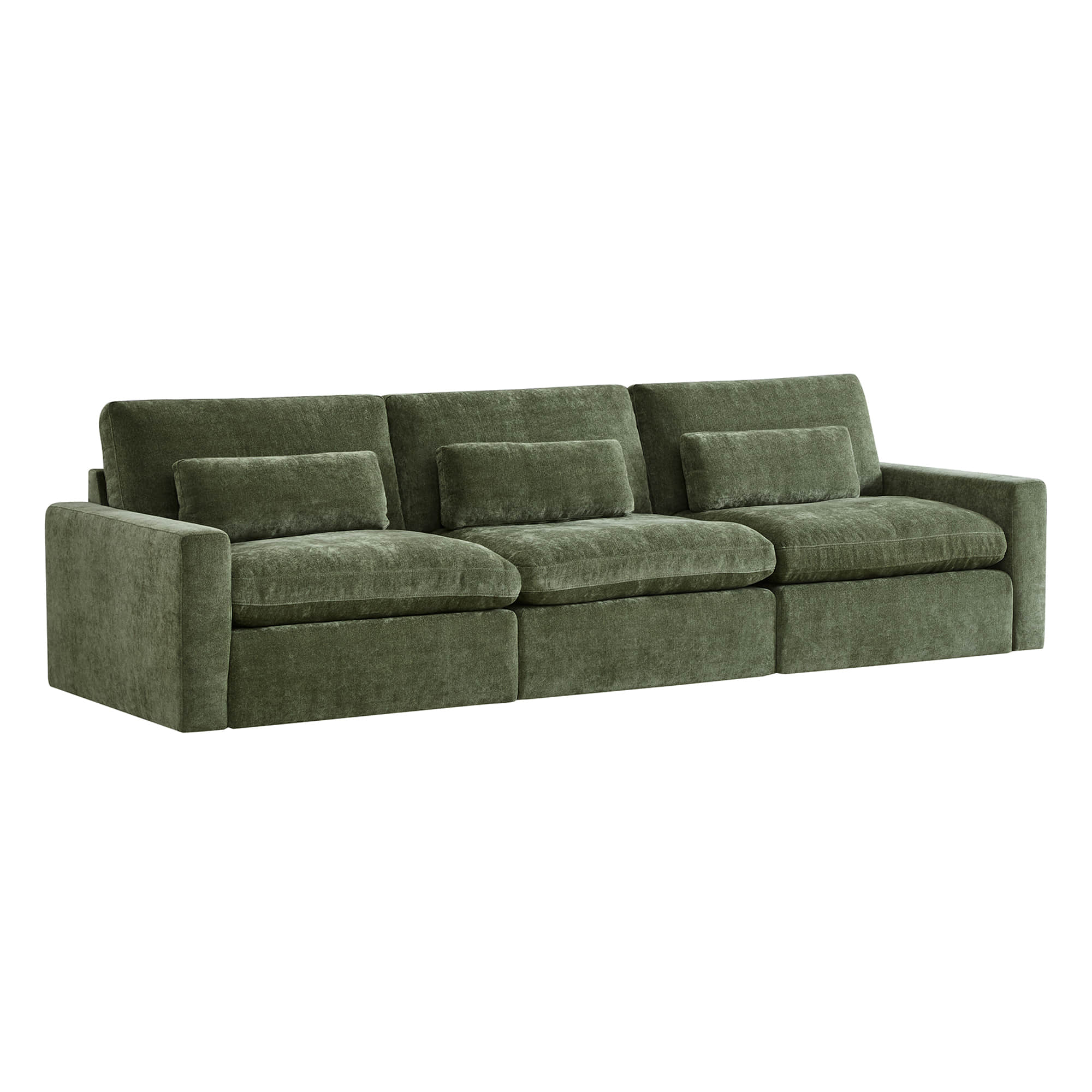 Ivy 3-Seat Performance Fabric Modular Sofa with Storage Ottoman