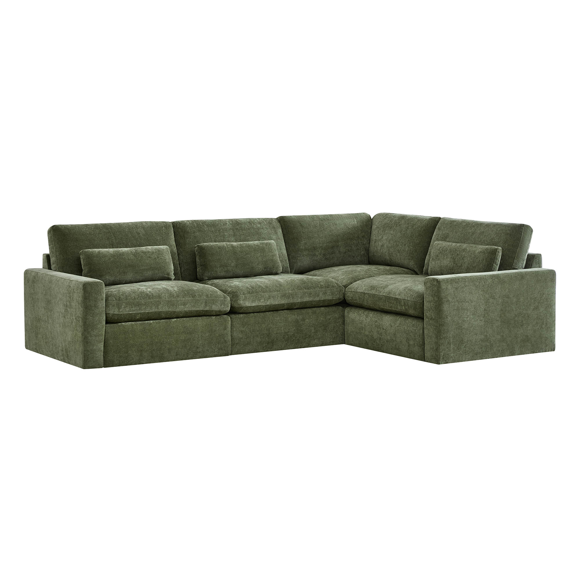 Ivy 4-Seat Performance Fabric Modular Sectional Sofa with Storage Ottoman