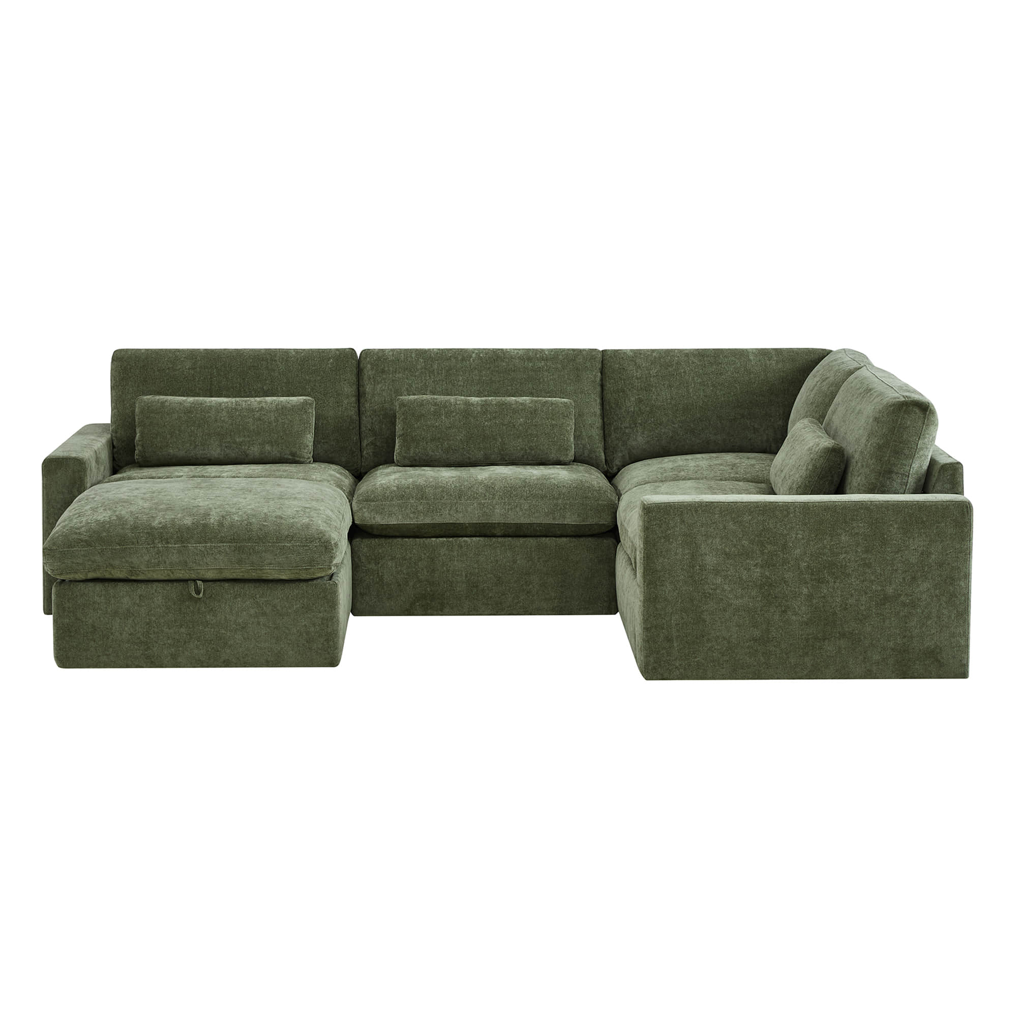 Ivy 5-Seat Performance Fabric Modular Sectional Sofa with Storage Ottoman