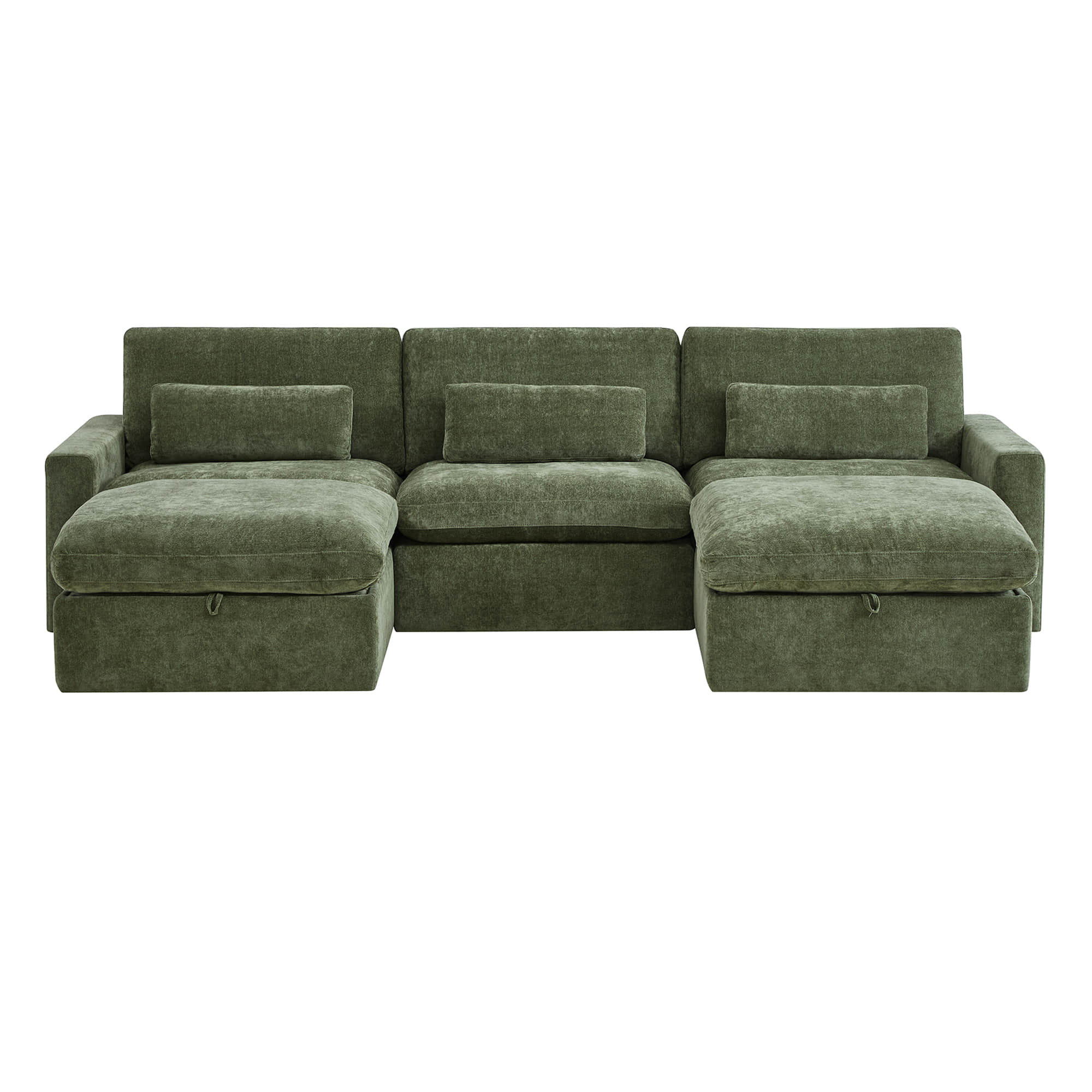 Ivy 5-Seat Performance Fabric Modular Sectional Sofa with Storage Ottoman