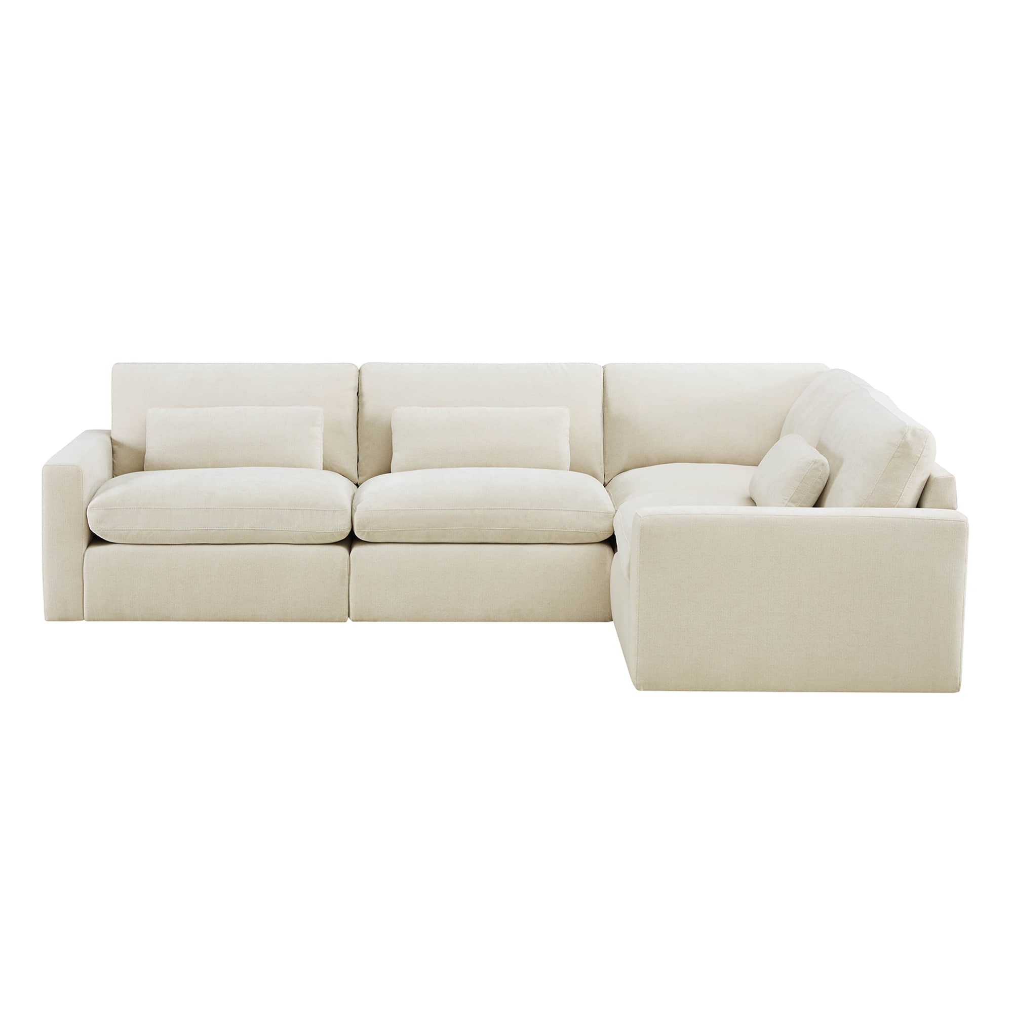 Ivy 4-Seat Performance Fabric Modular Sectional Sofa with Storage Ottoman