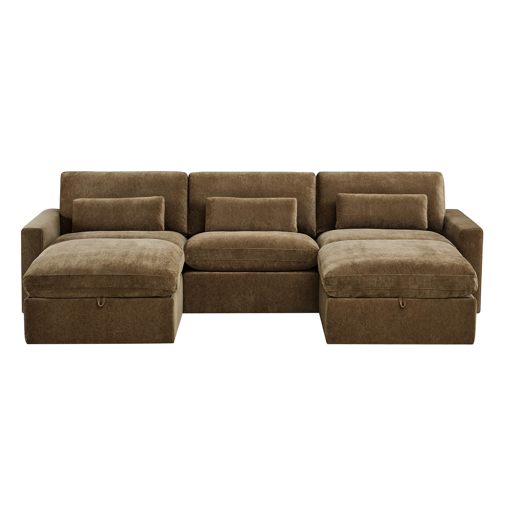 Ivy 5-Seat Performance Fabric Modular Sectional Sofa with Storage Ottoman