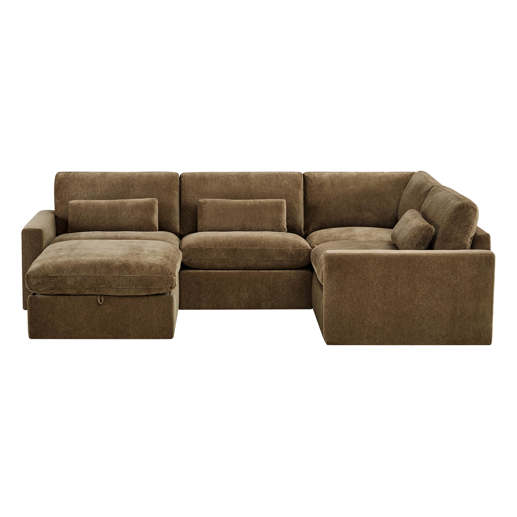 Ivy 5-Seat Performance Fabric Modular Sectional Sofa with Storage Ottoman