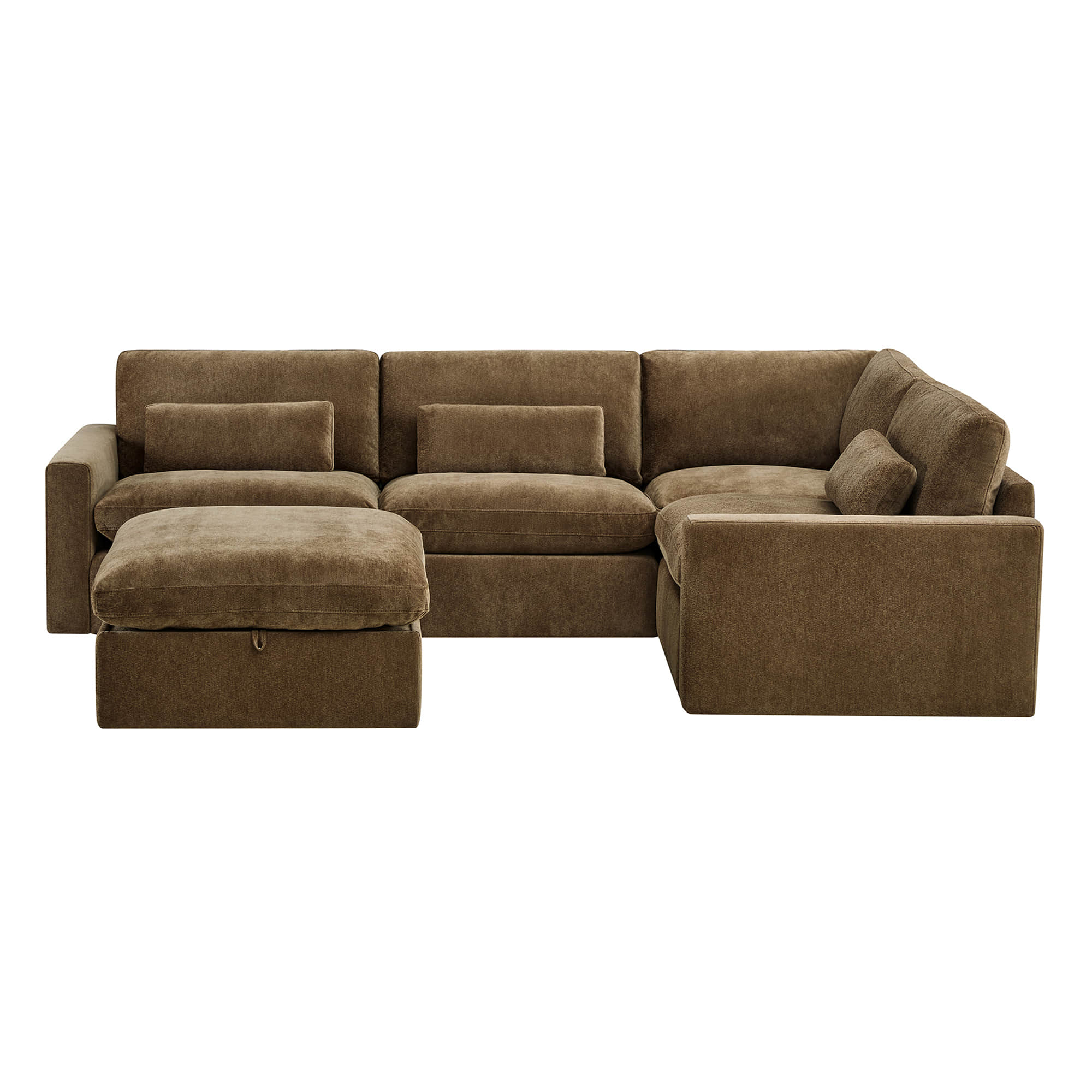 Ivy 5-Seat Performance Fabric Modular Sectional Sofa with Storage Ottoman