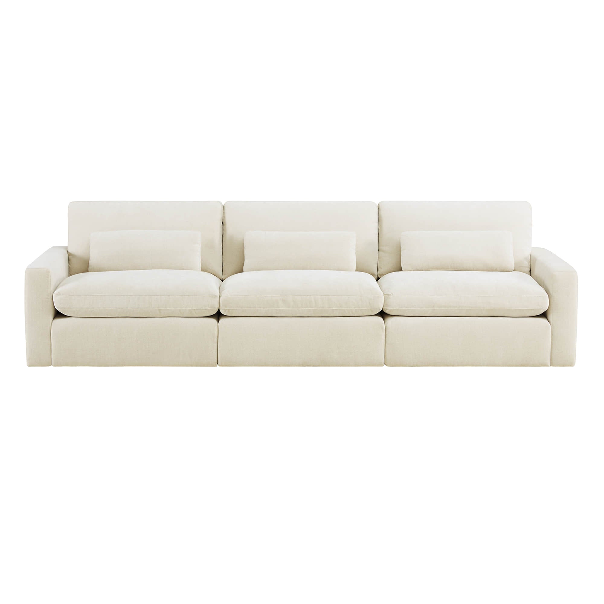 Ivy 3-Seat Performance Fabric Modular Sofa with Storage Ottoman