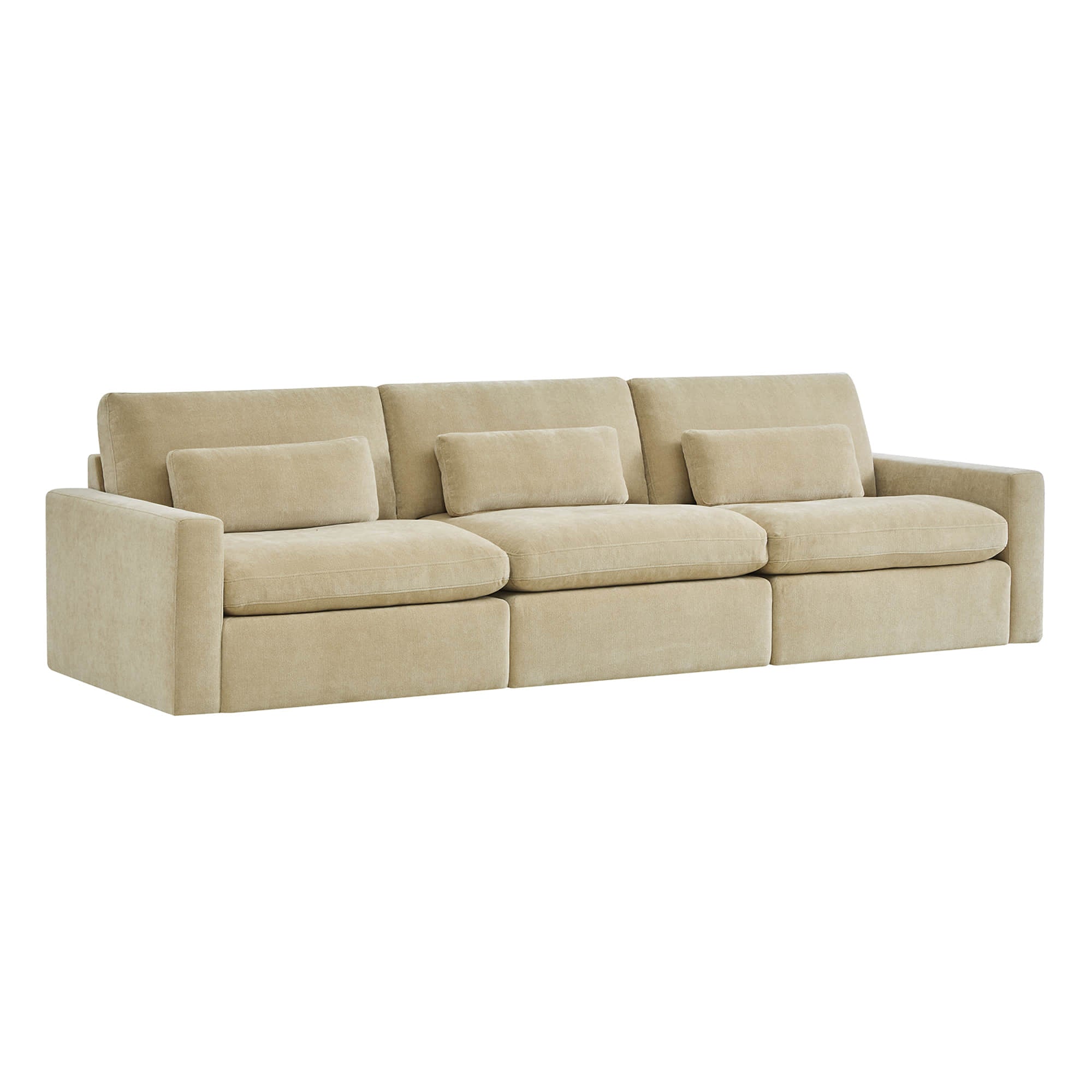 Ivy 3-Seat Performance Fabric Modular Sofa with Storage Ottoman