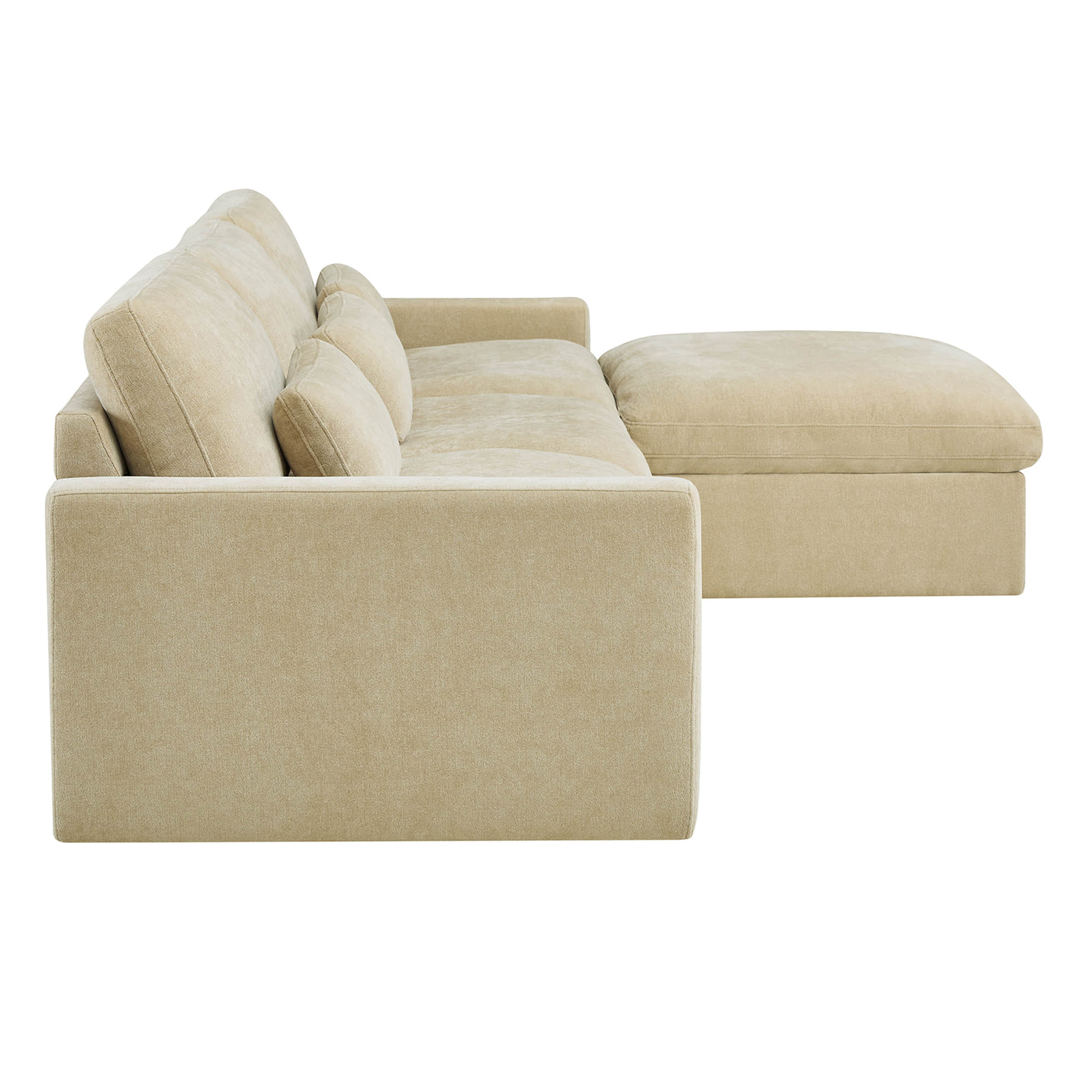 Ivy 4-Seat Performance Fabric Modular Sectional Sofa with Storage Ottoman