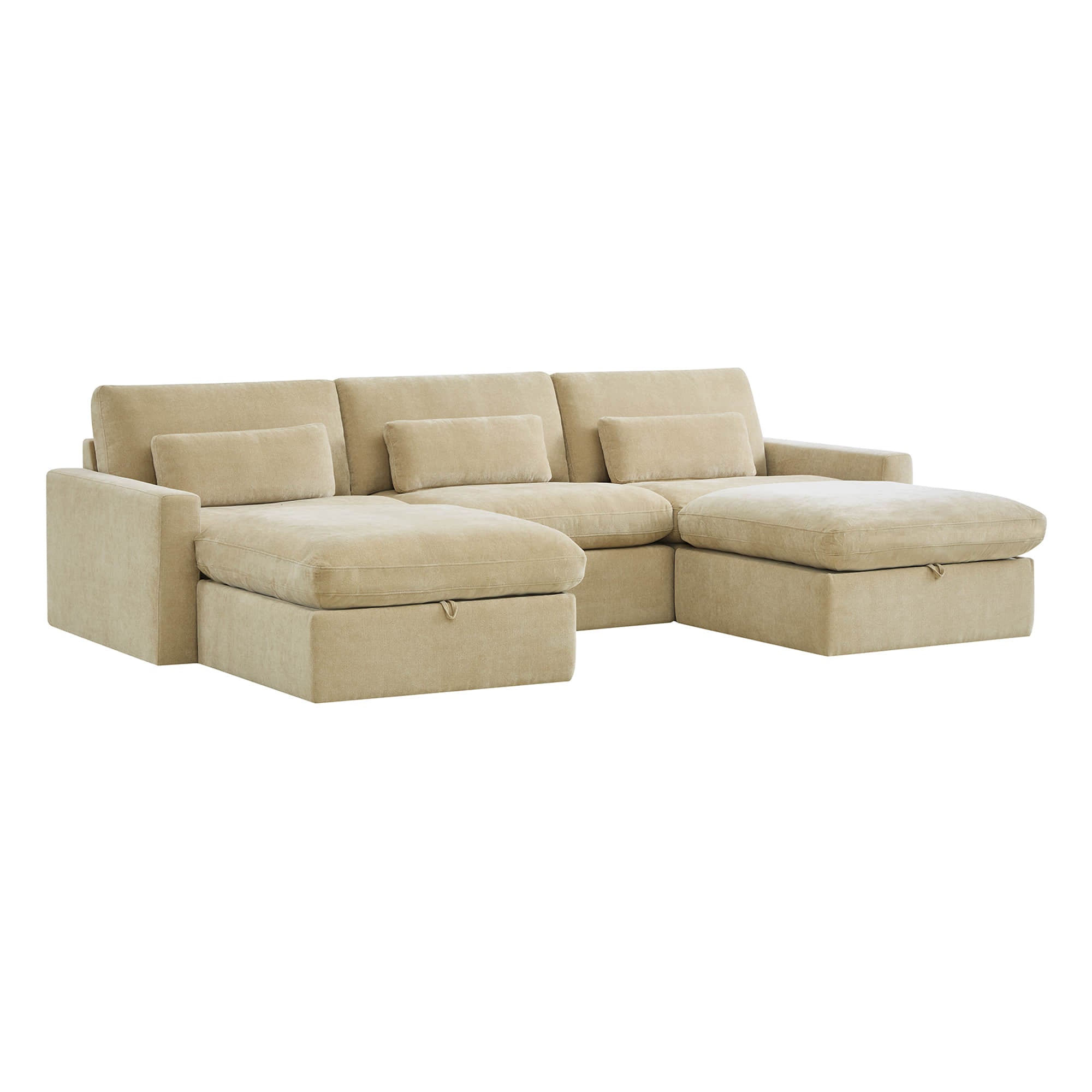 Ivy 5-Seat Performance Fabric Modular Sectional Sofa with Storage Ottoman